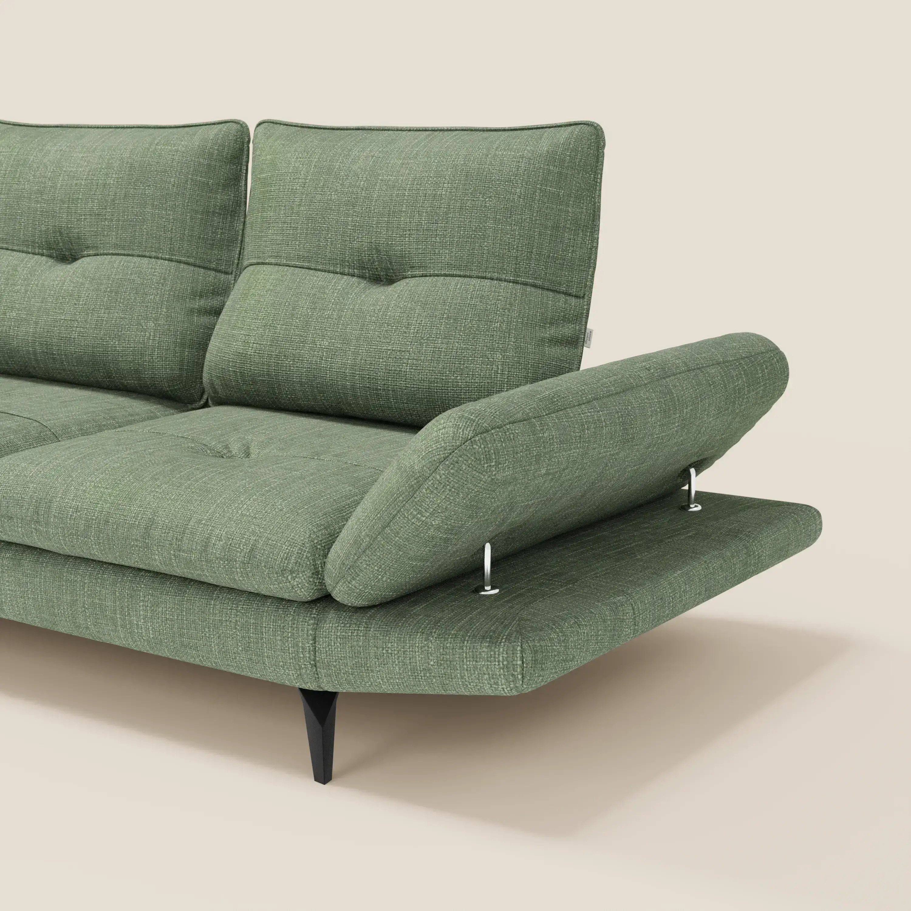 Ardex Canapé d'angle - dossiers coulissants et accoudoirs réglables en élégant tissu imperméable T06 vert - Image 3