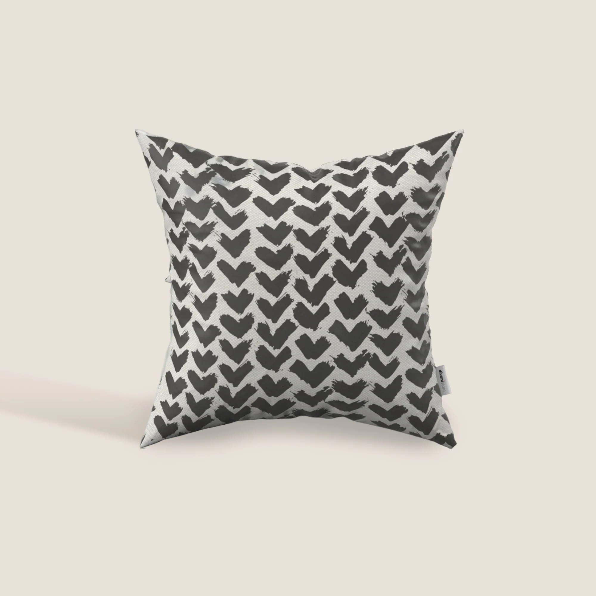Arrow coussins géométriques en tissu hydrofuge noir