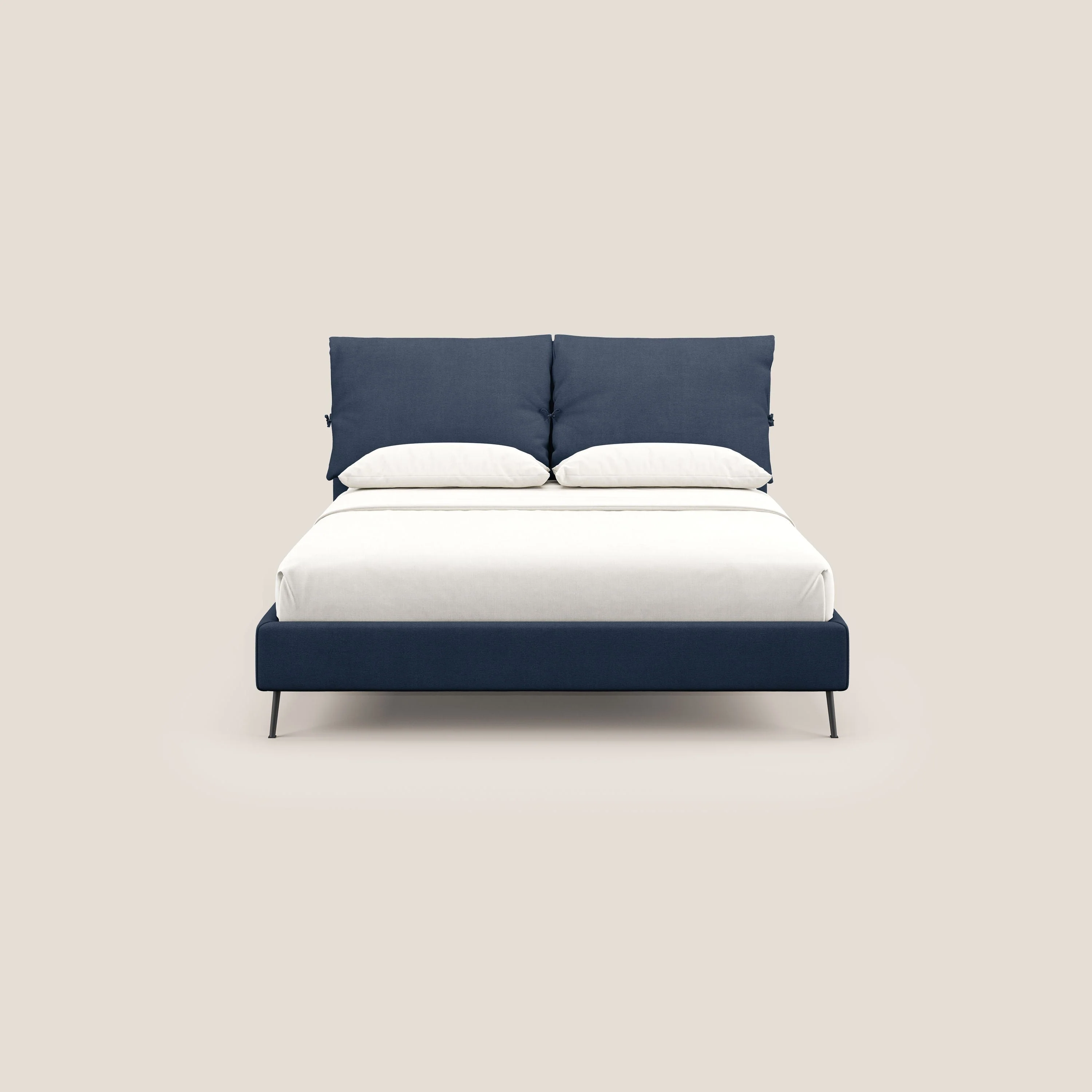 Artemisia lit rembourré avec pieds hauts déhoussable en tissu détachable T17 bleu - Image 3
