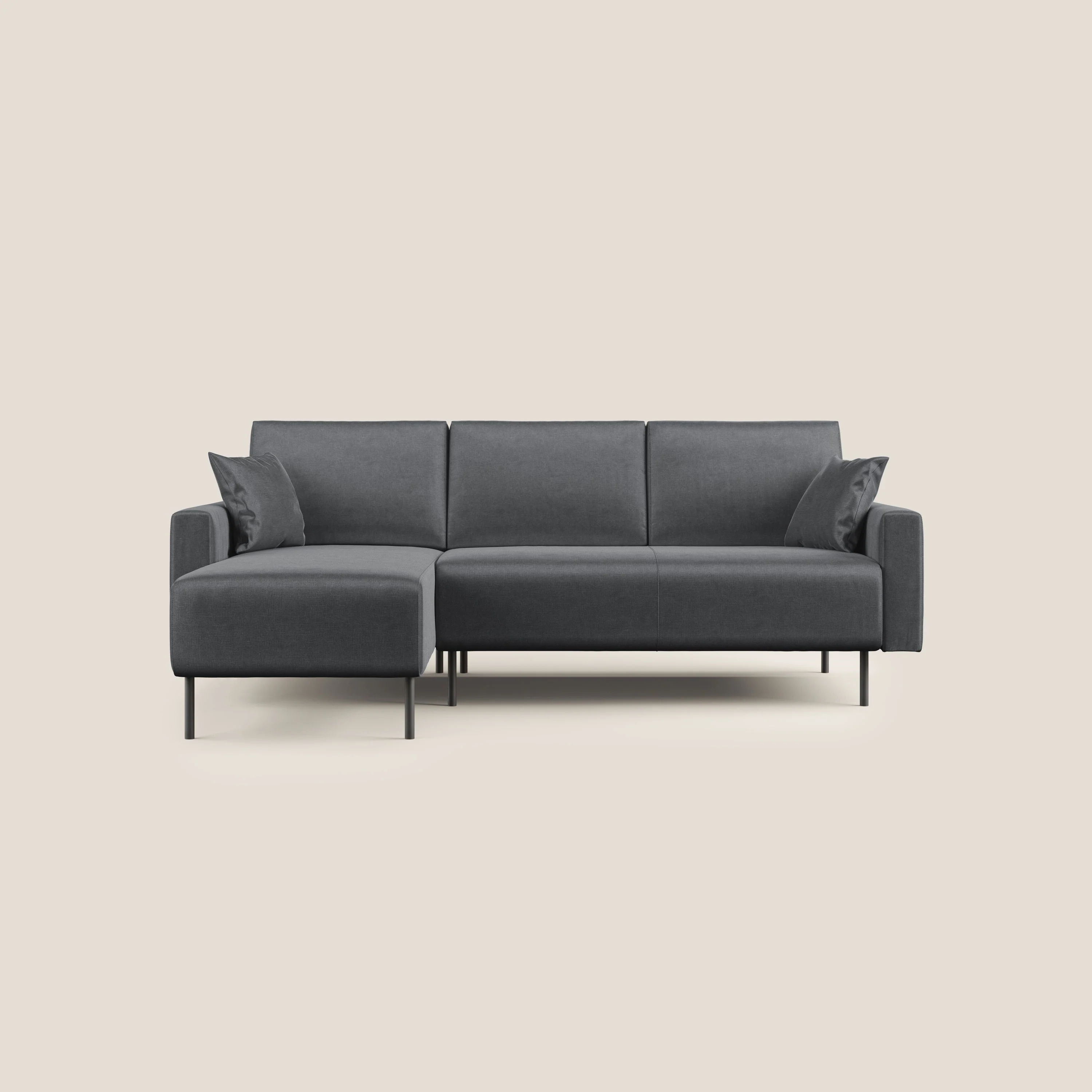 Arthur canapé d'angle moderne en velours doux imperméable T01 anthracite - Image 9