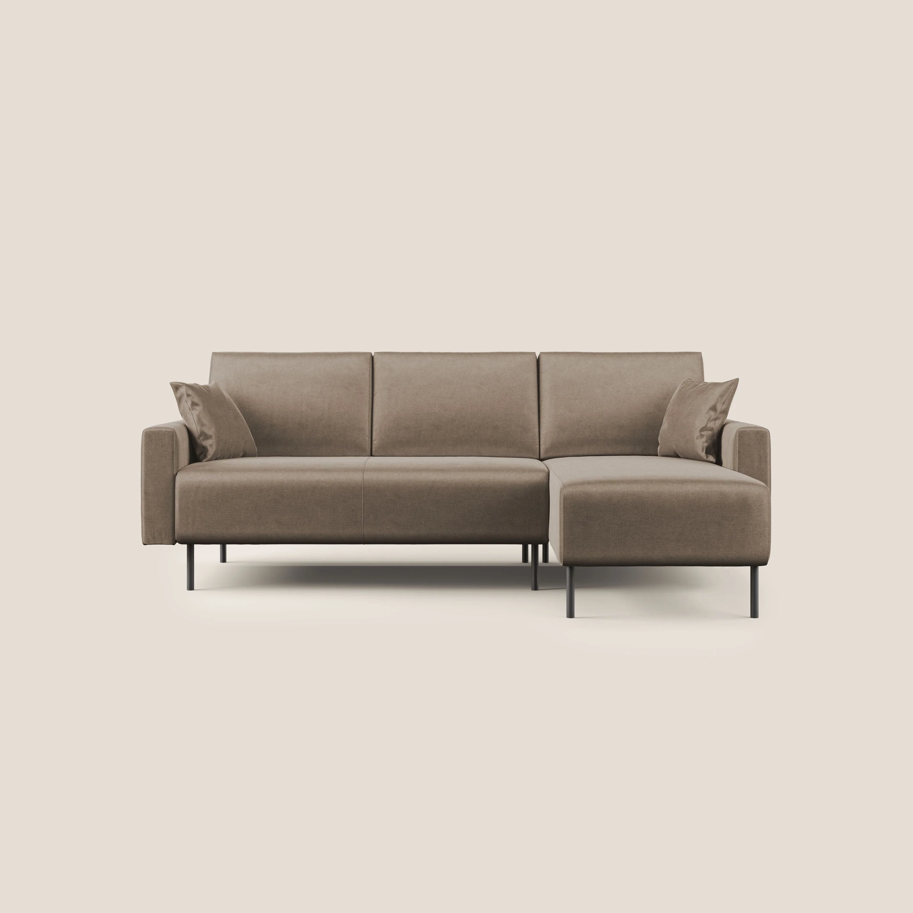Arthur canapé d'angle moderne en velours doux imperméable T01 marron