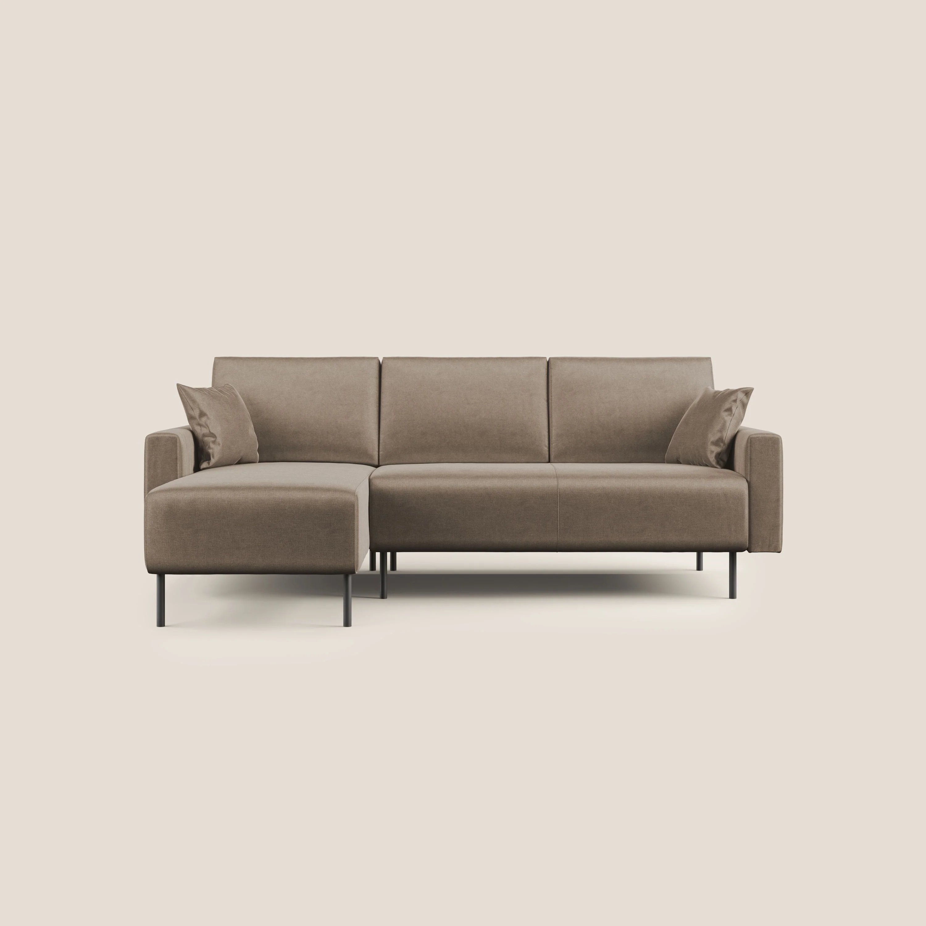 Arthur canapé d'angle moderne en velours doux imperméable T01 marron - Image 9