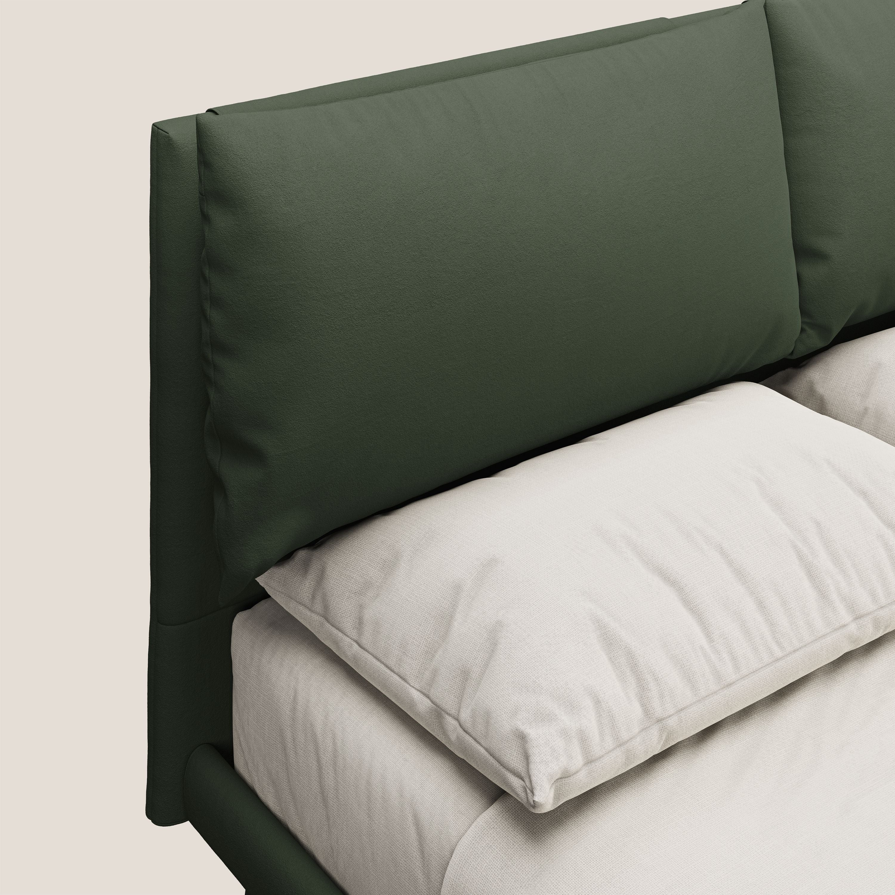 Astrid lit rembourré avec pieds en bois en microfibre détachable T11 vert - Image 8
