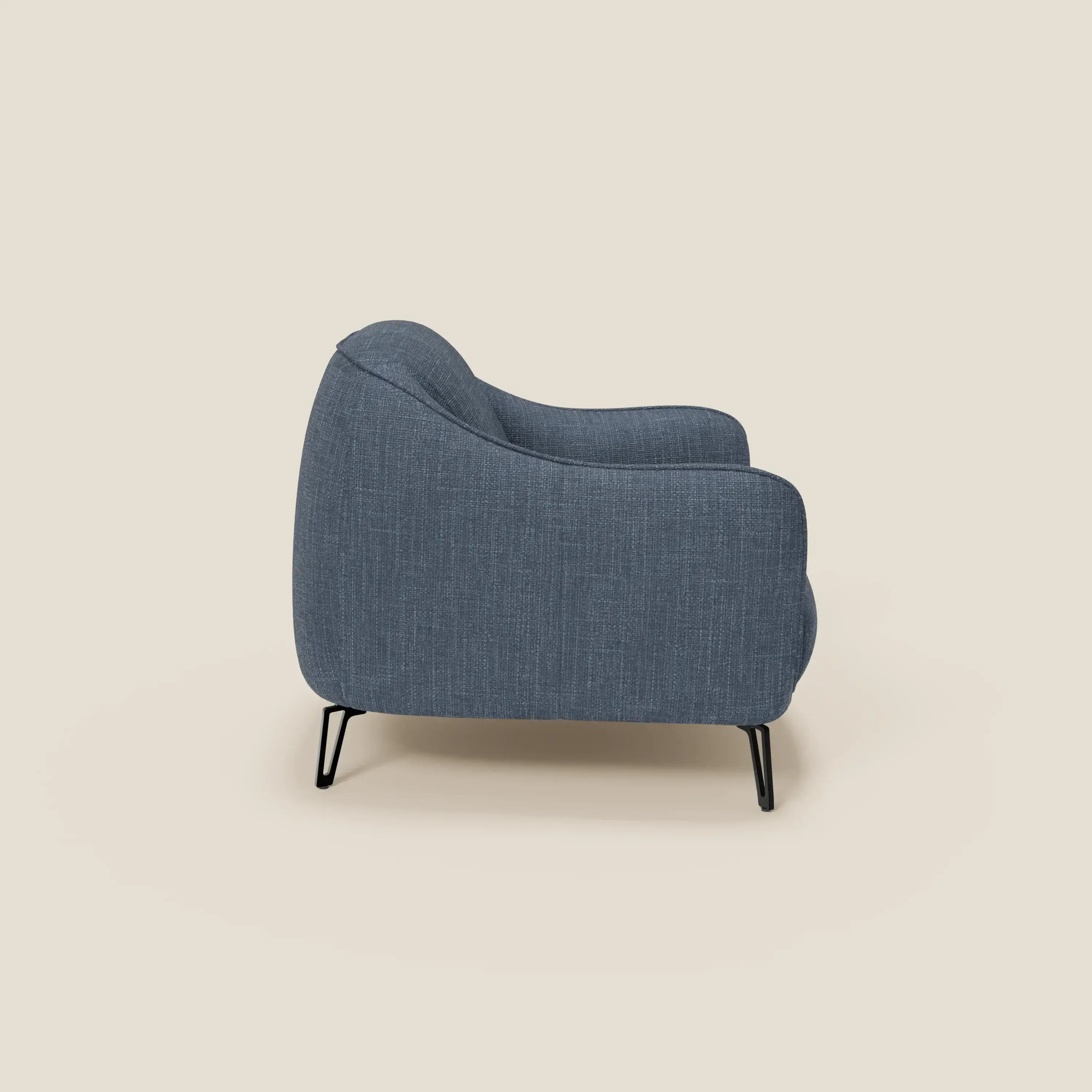 Avela Fauteuil au confort intemporel en tissu doux et imperméable T06 bleu - Image 3