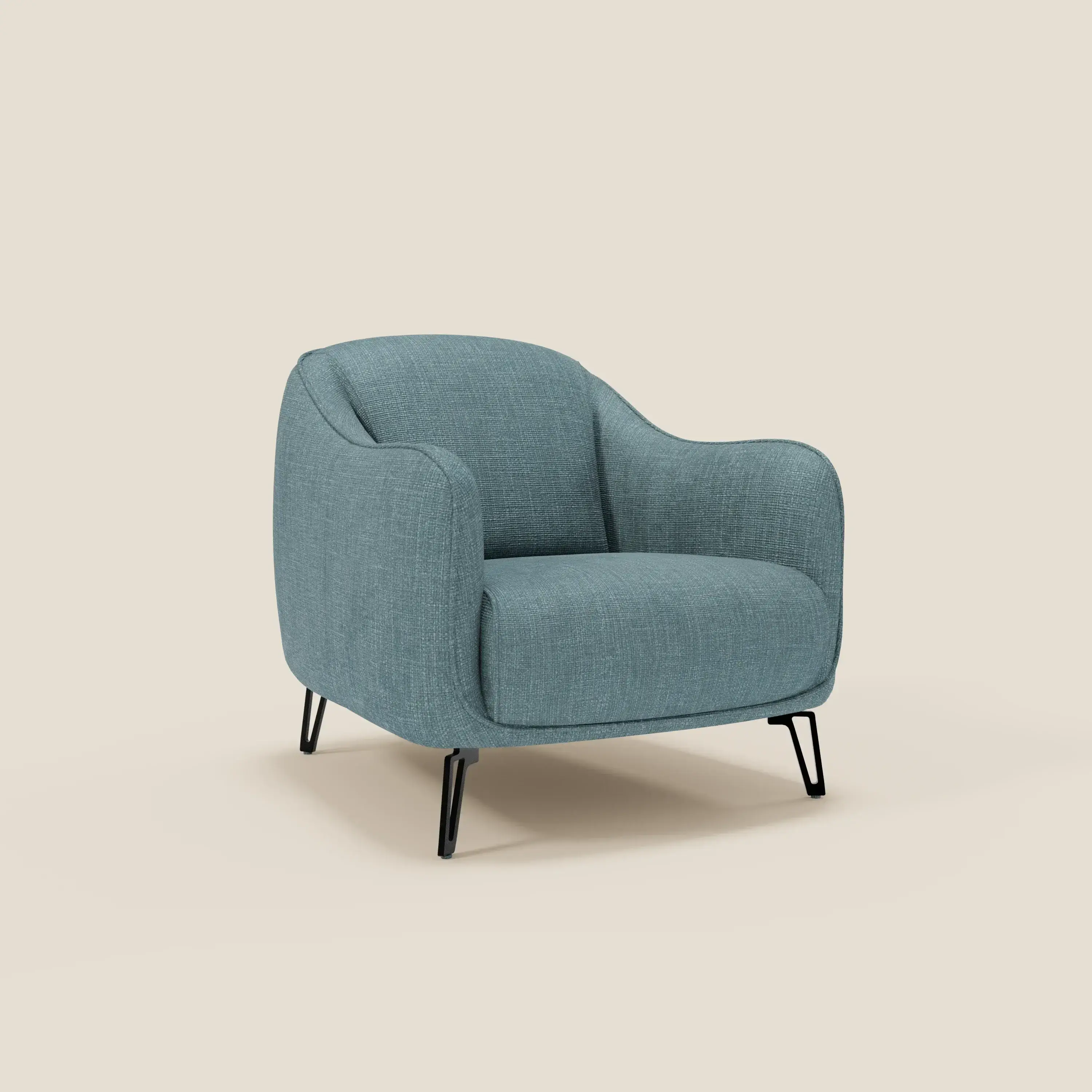 Avela Fauteuil au confort intemporel en tissu doux et imperméable T06 bleu ciel - Image 2