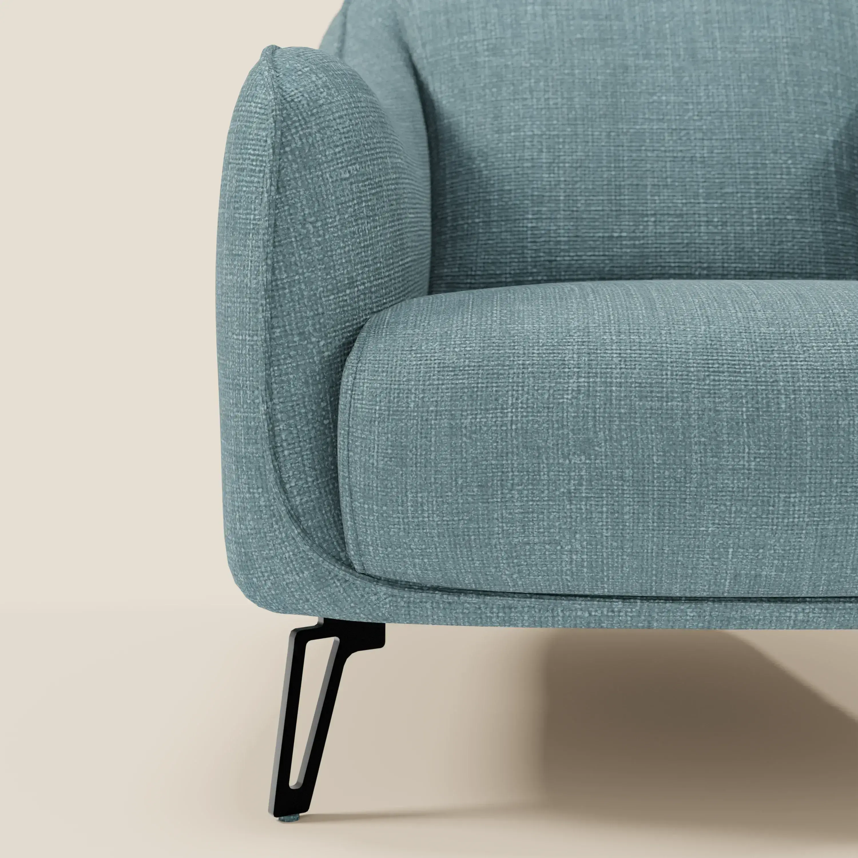Avela Fauteuil au confort intemporel en tissu doux et imperméable T06 bleu ciel - Image 7