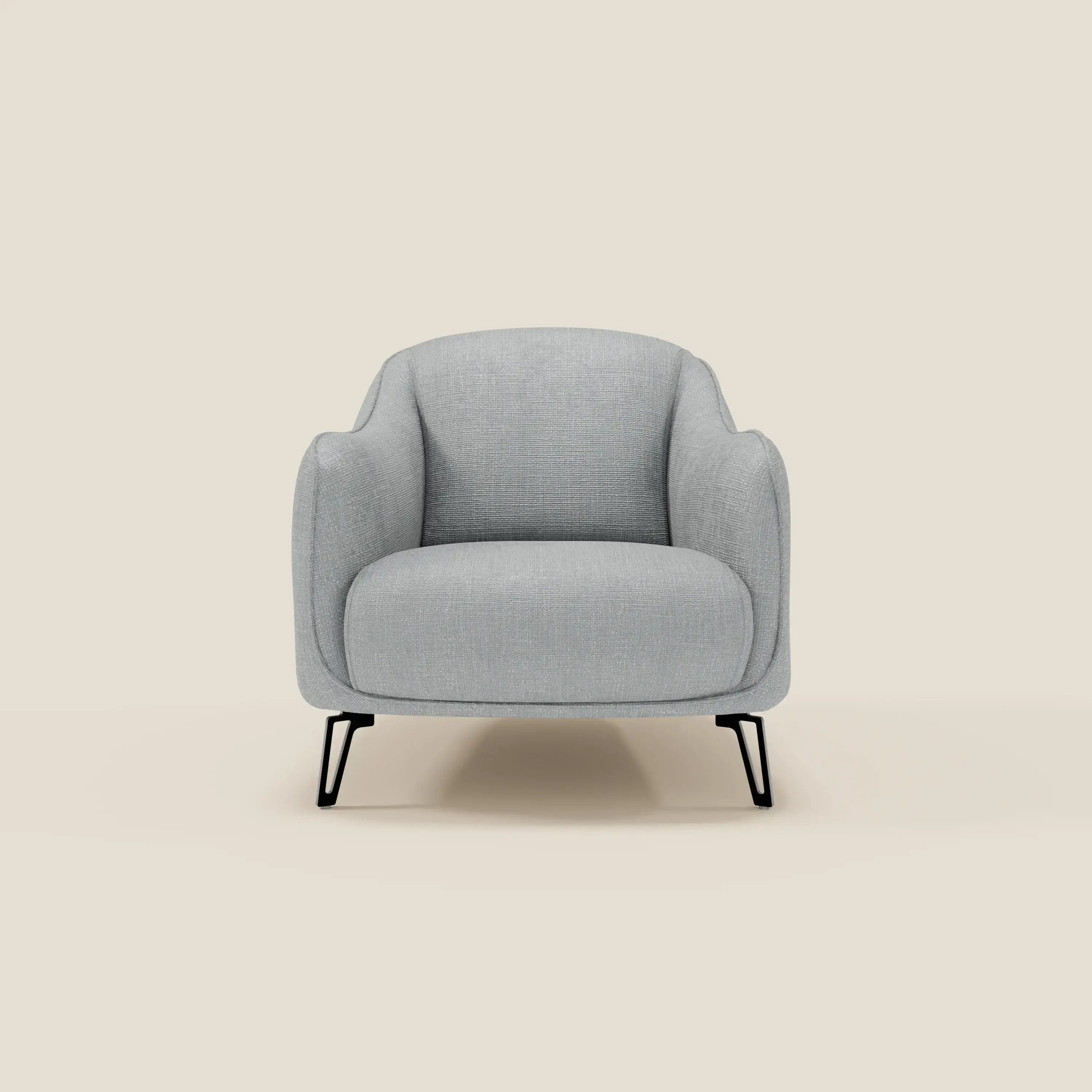 Avela Fauteuil au confort intemporel en tissu doux et imperméable T06 bleu glacier
