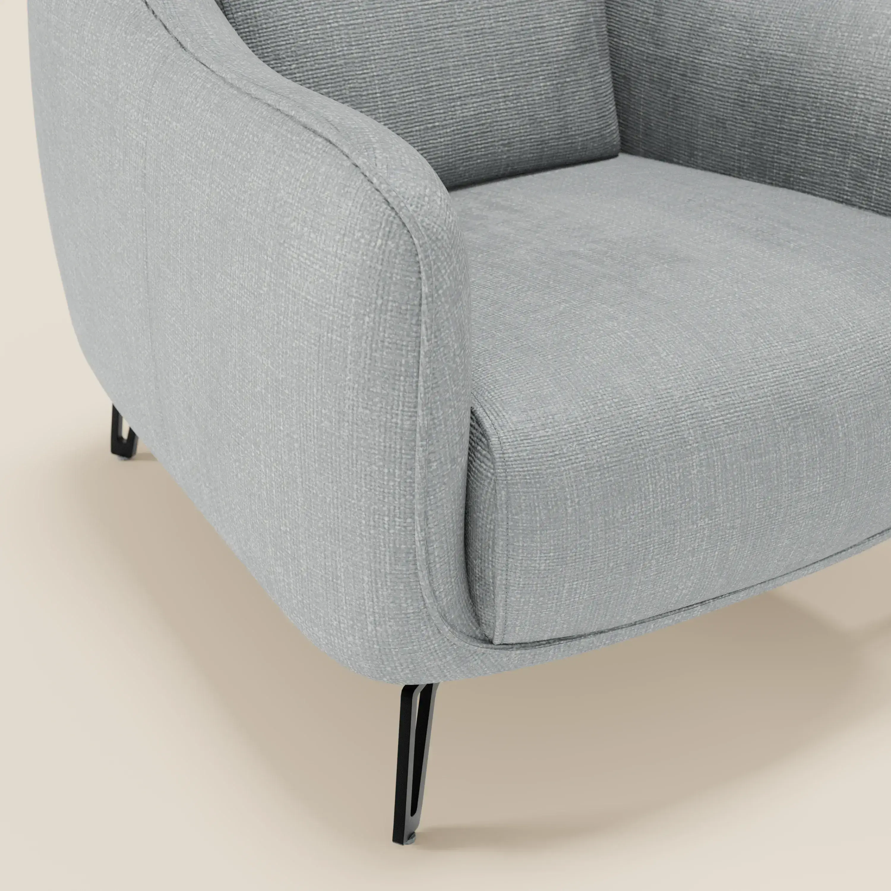 Avela Fauteuil au confort intemporel en tissu doux et imperméable T06 bleu glacier - Image 5