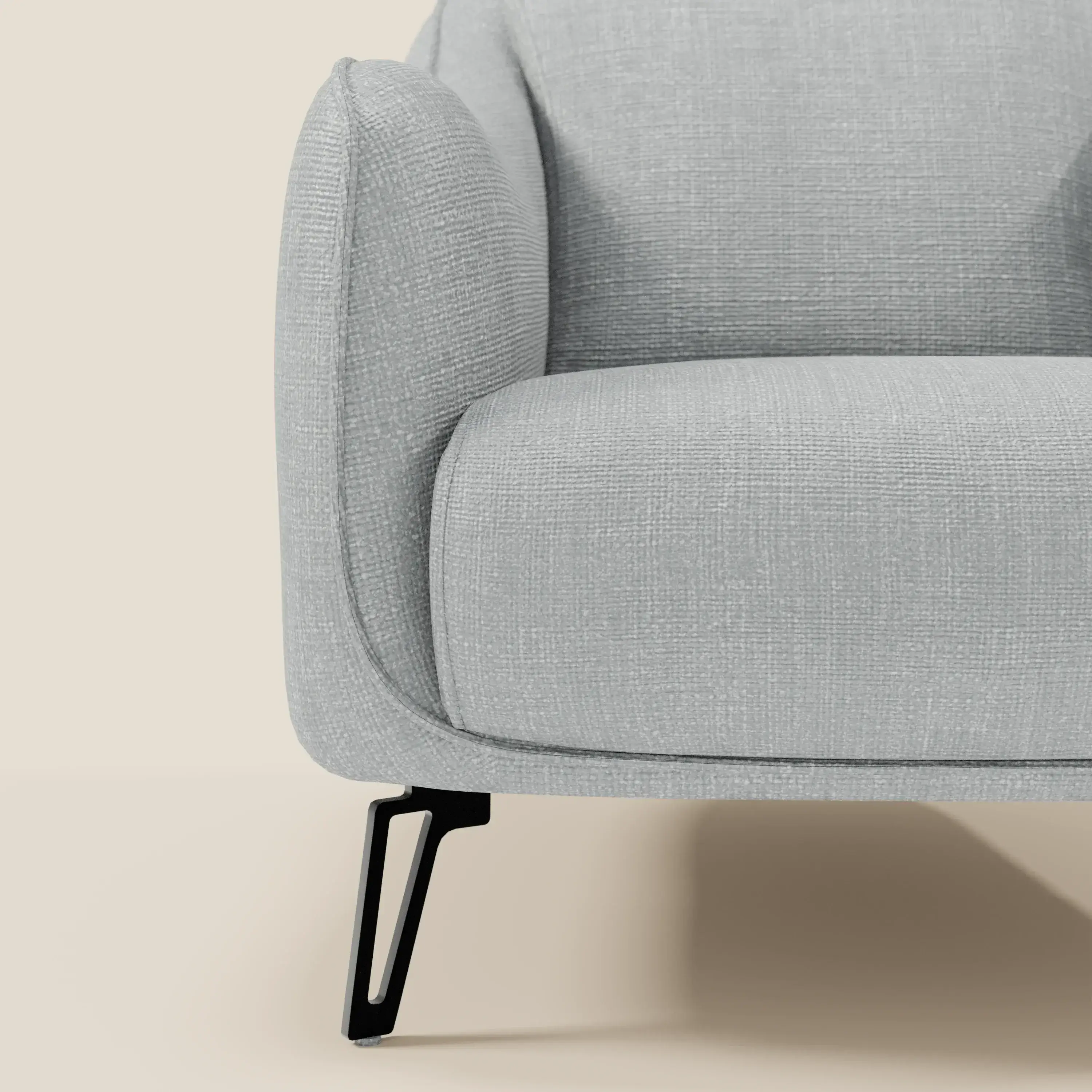 Avela Fauteuil au confort intemporel en tissu doux et imperméable T06 bleu glacier - Image 7