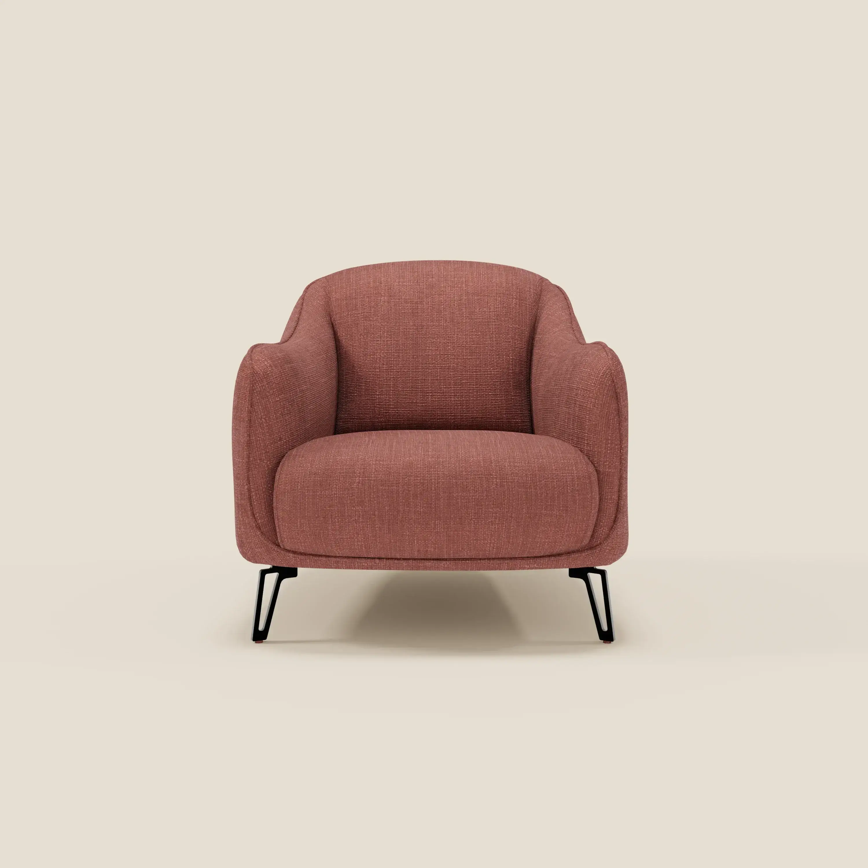 Avela Fauteuil au confort intemporel en tissu doux et imperméable T06 corail