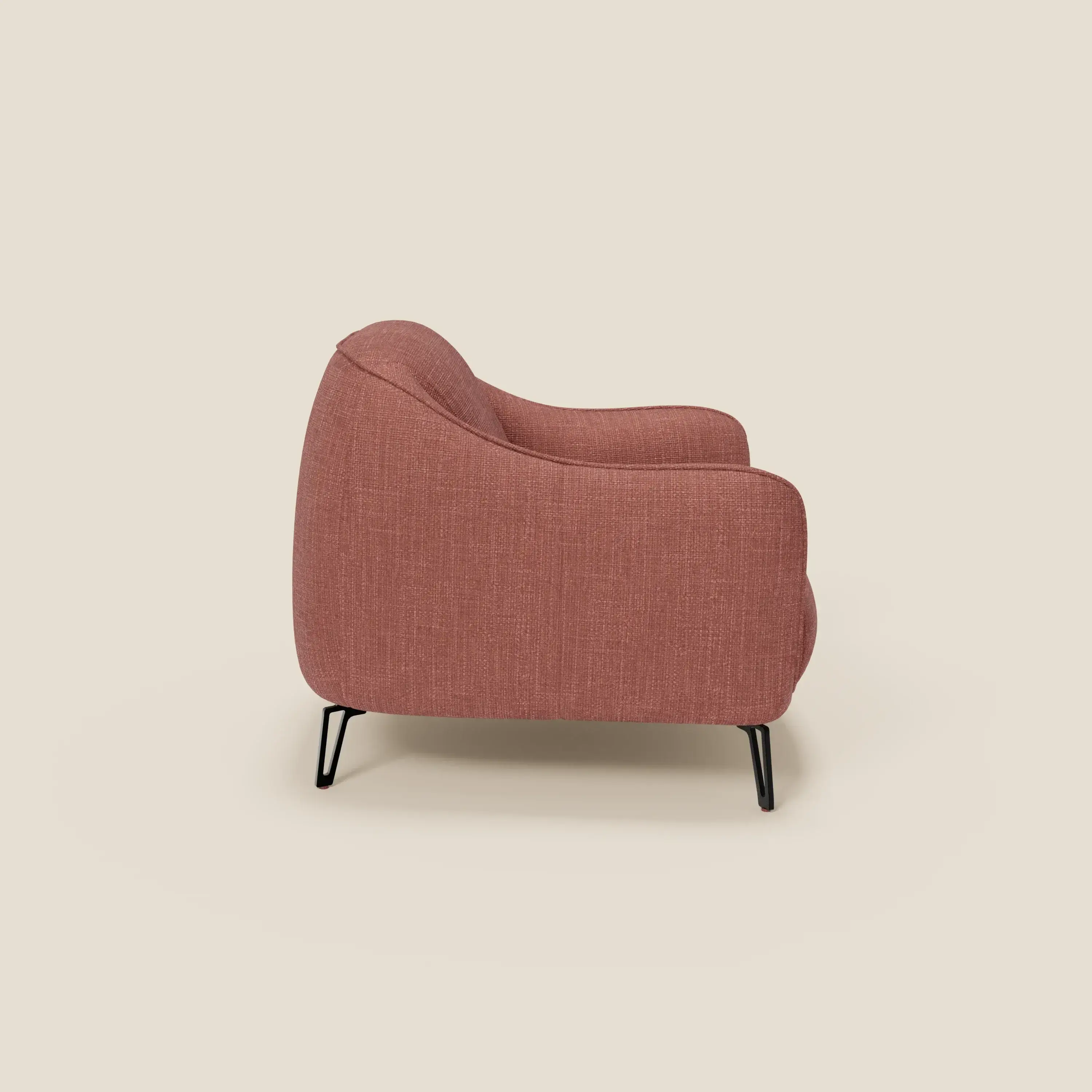 Avela Fauteuil au confort intemporel en tissu doux et imperméable T06 corail - Image 3