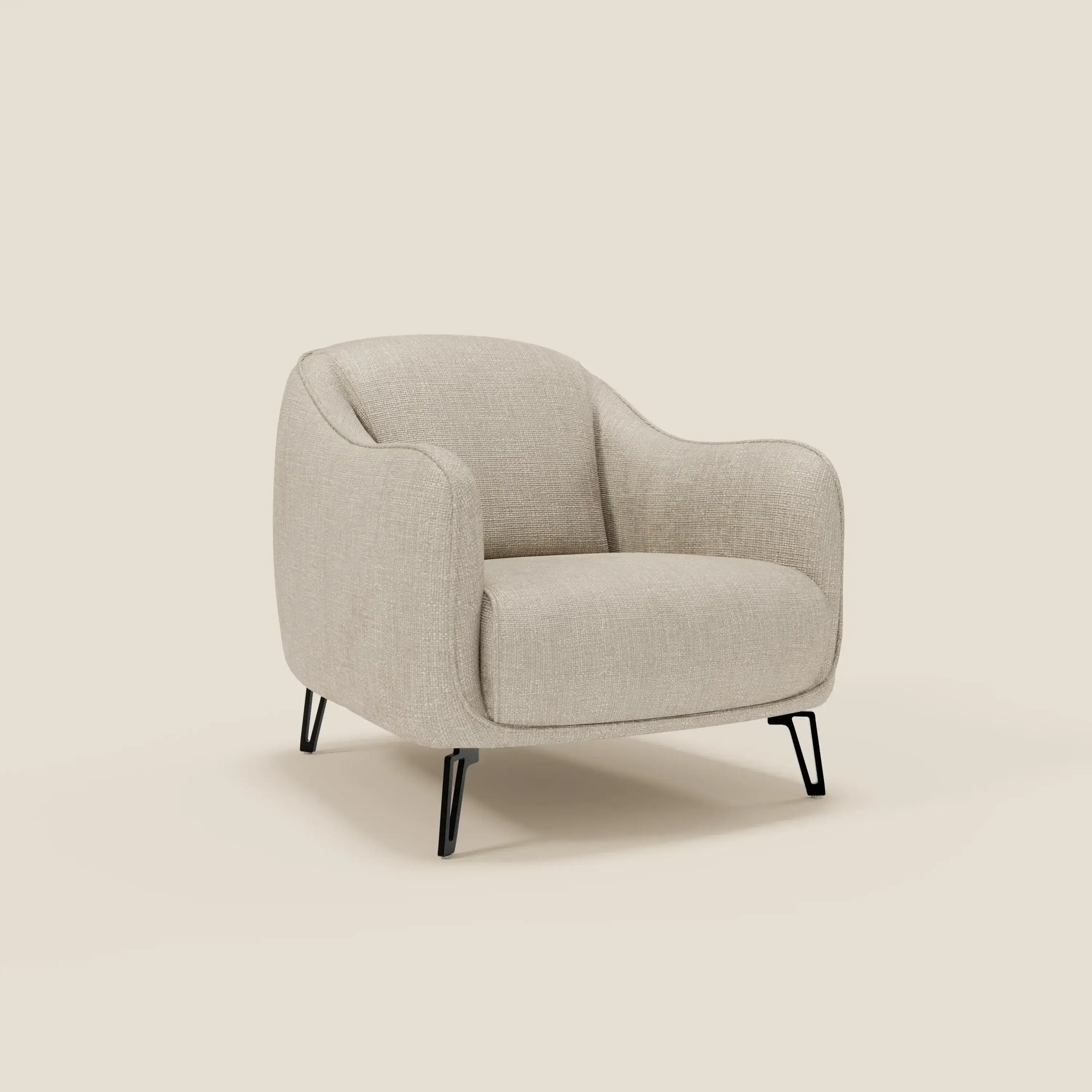 Avela Fauteuil au confort intemporel en tissu doux et imperméable T06 crÚme - Image 2