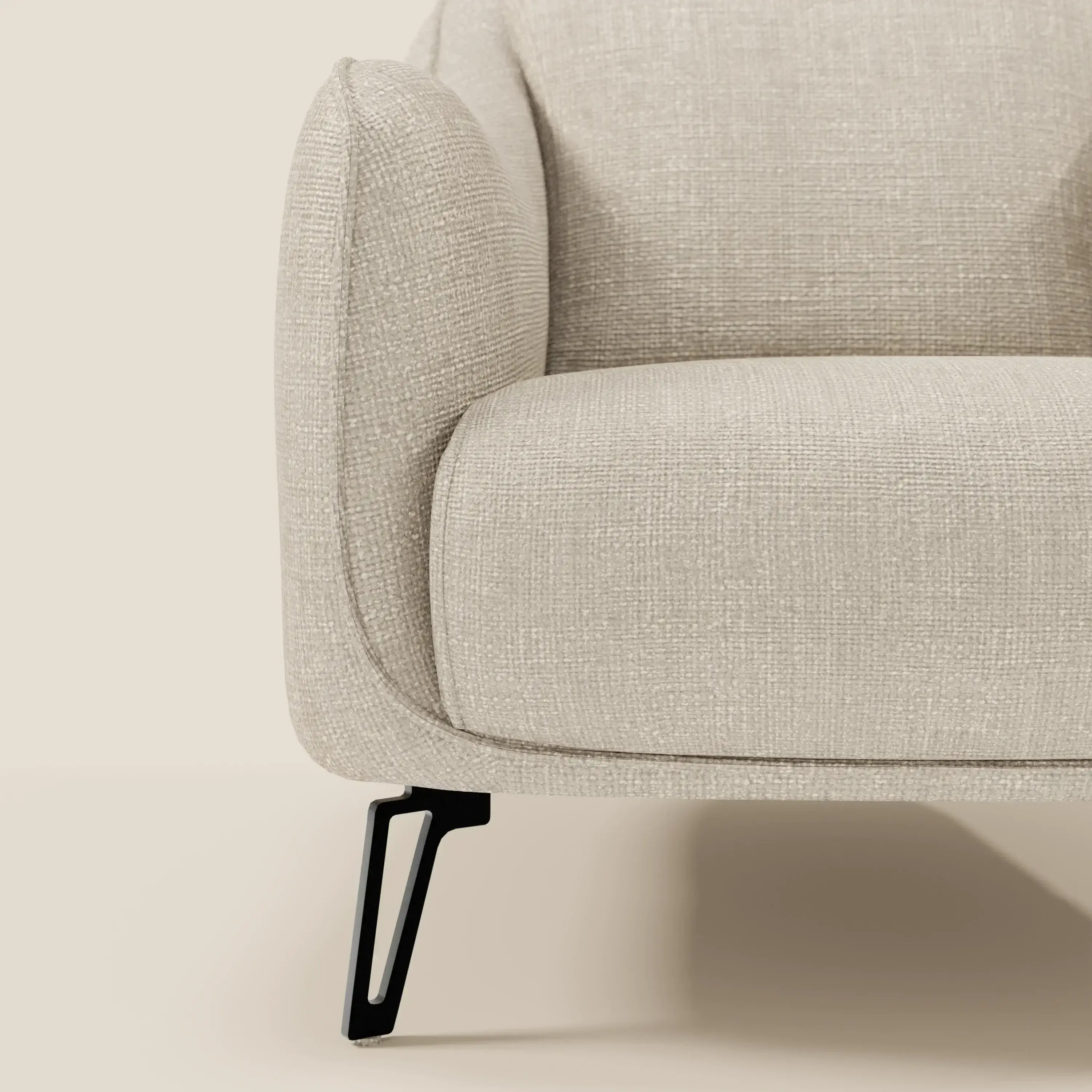 Avela Fauteuil au confort intemporel en tissu doux et imperméable T06 crÚme - Image 7