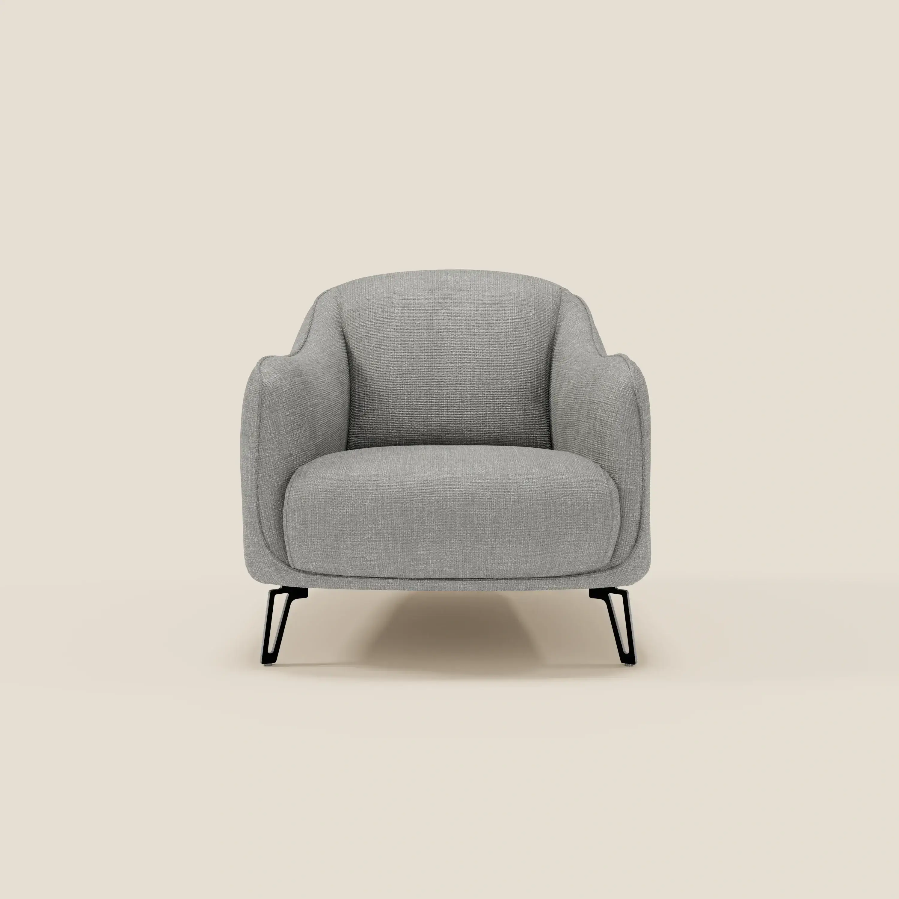 Avela Fauteuil au confort intemporel en tissu doux et imperméable T06 gris