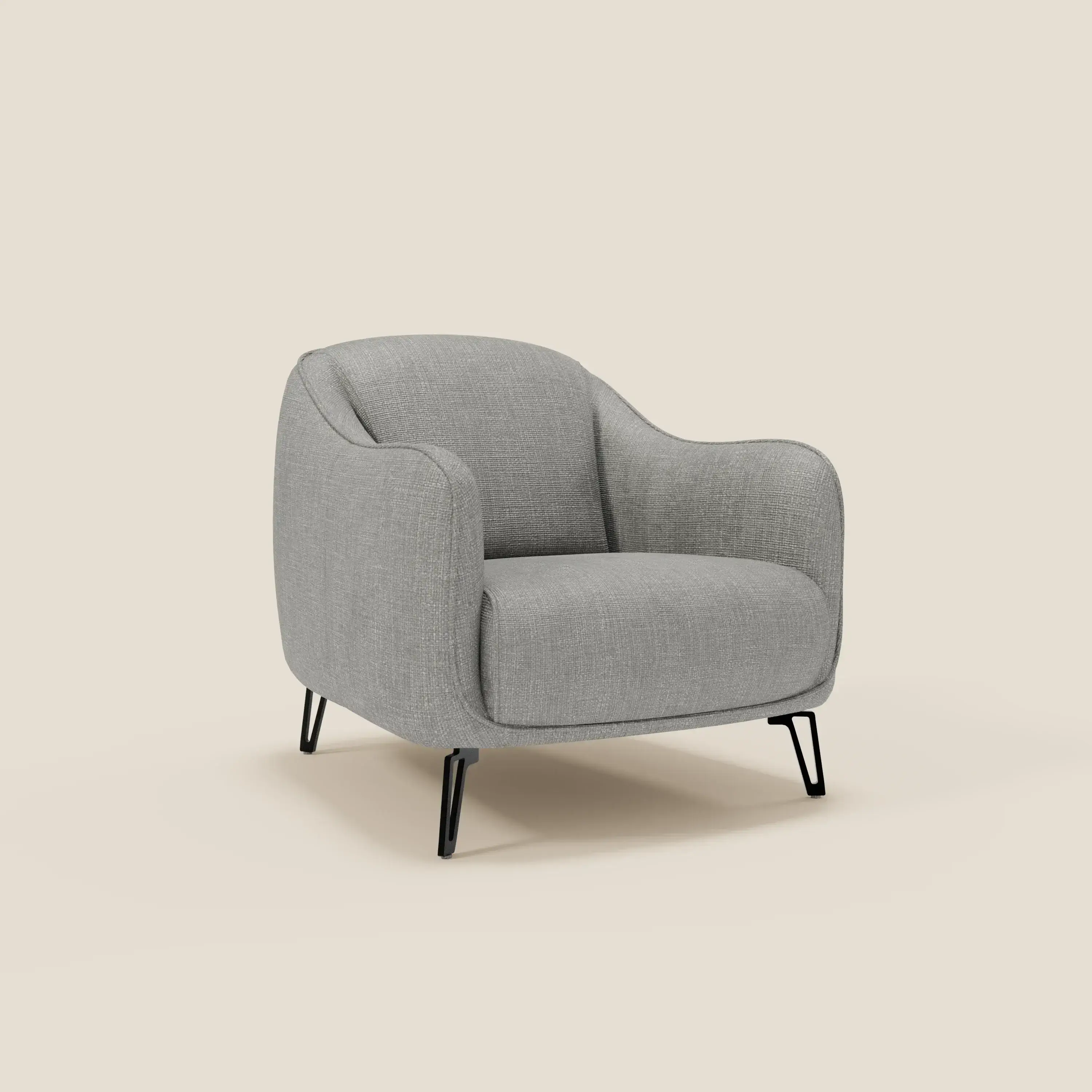 Avela Fauteuil au confort intemporel en tissu doux et imperméable T06 gris - Image 2