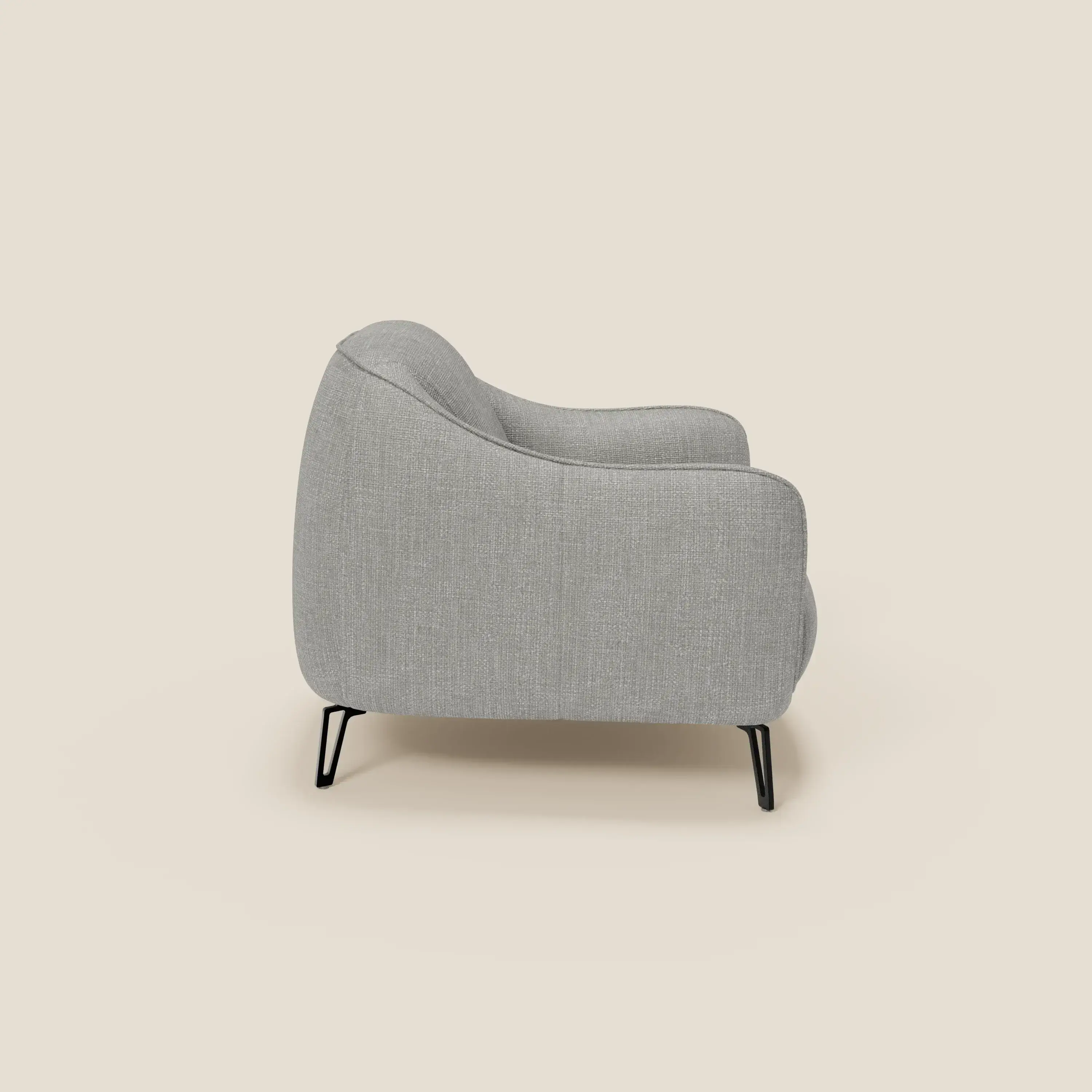 Avela Fauteuil au confort intemporel en tissu doux et imperméable T06 gris - Image 3