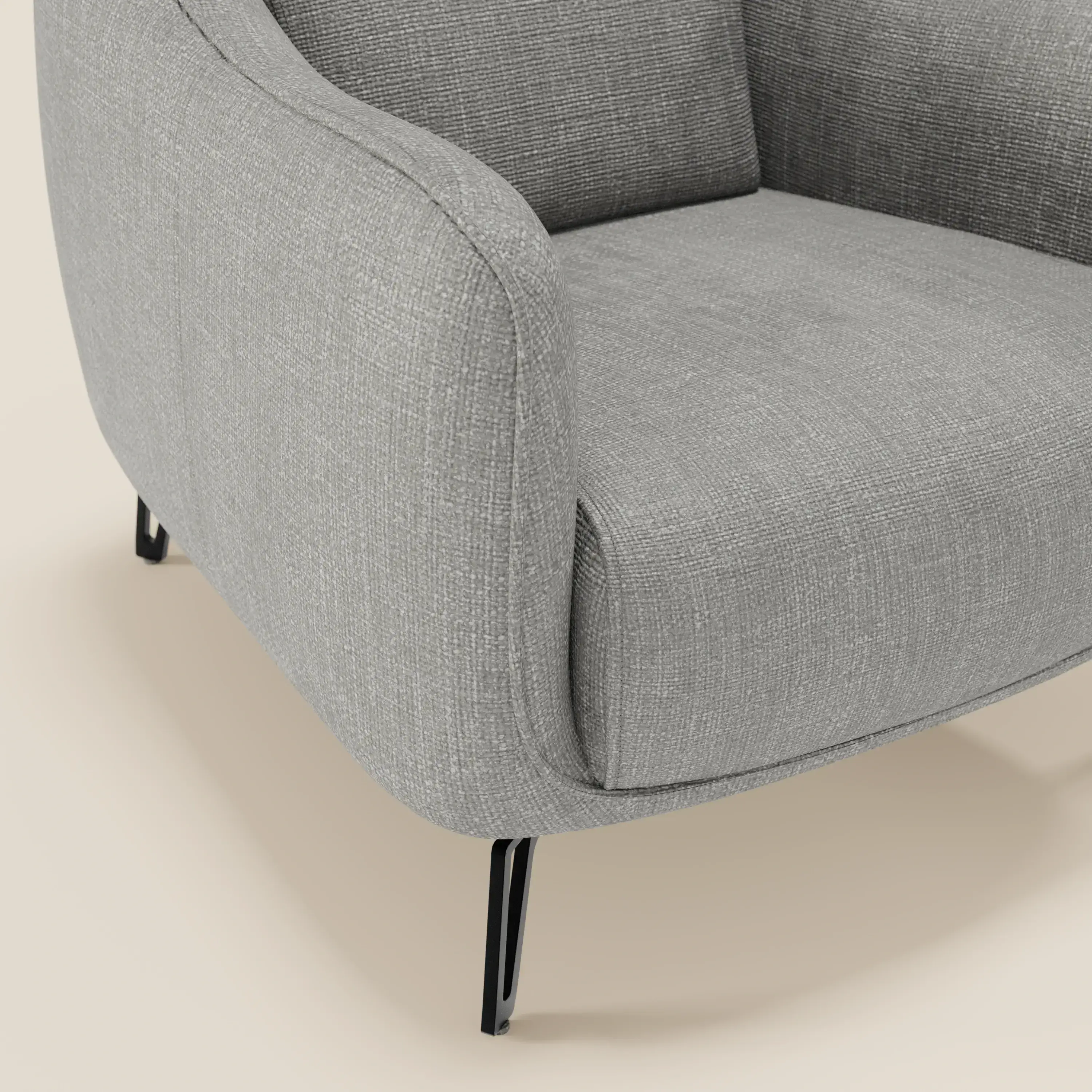 Avela Fauteuil au confort intemporel en tissu doux et imperméable T06 gris - Image 5