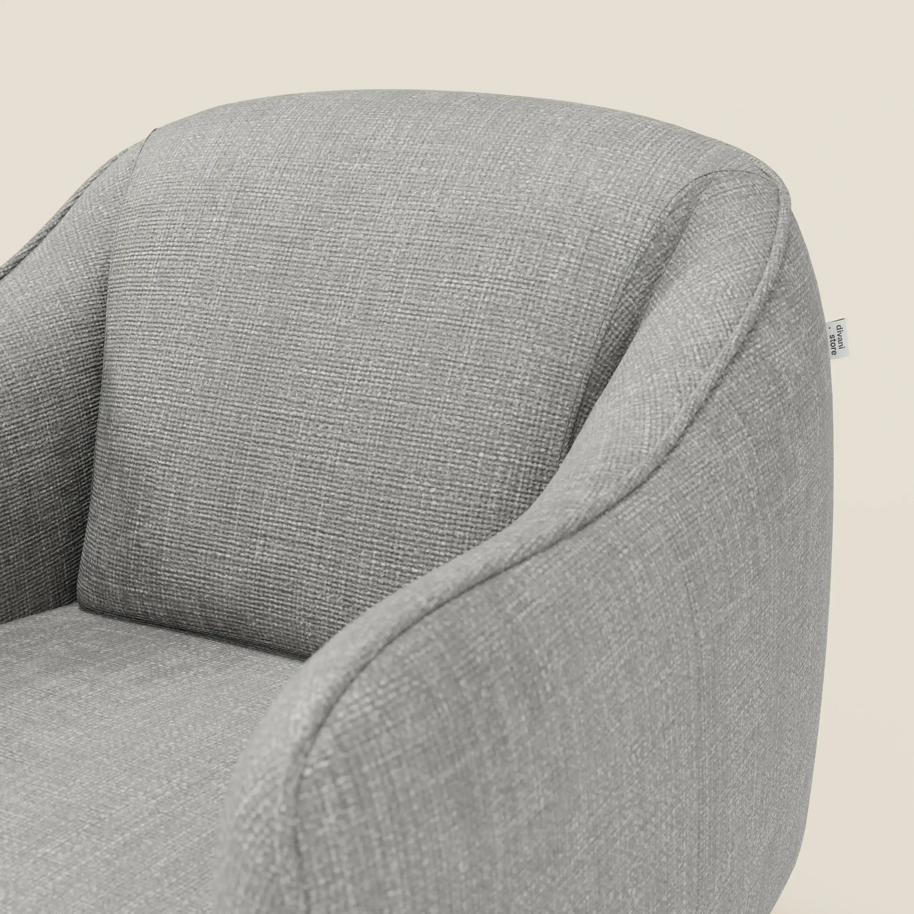 Avela Fauteuil au confort intemporel en tissu doux et imperméable T06 gris - Image 6
