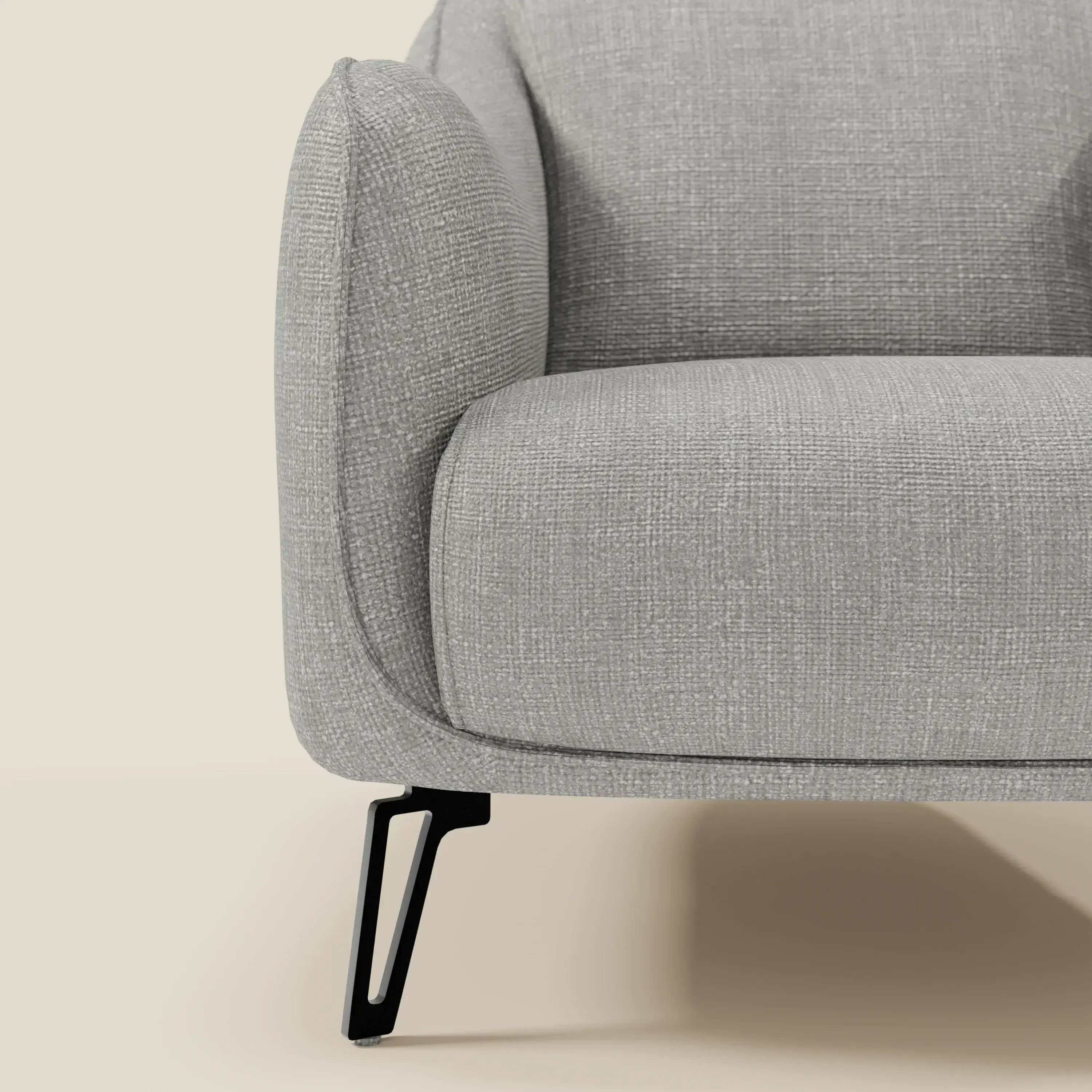 Avela Fauteuil au confort intemporel en tissu doux et imperméable T06 gris - Image 7