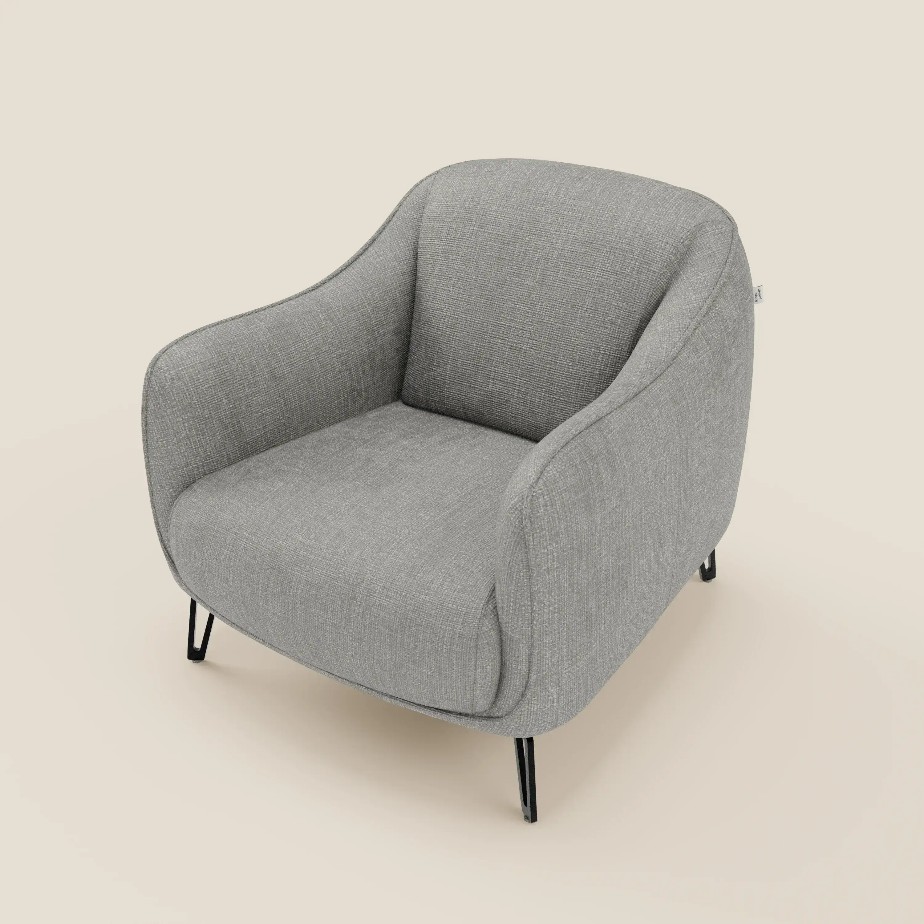 Avela Fauteuil au confort intemporel en tissu doux et imperméable T06 gris - Image 8