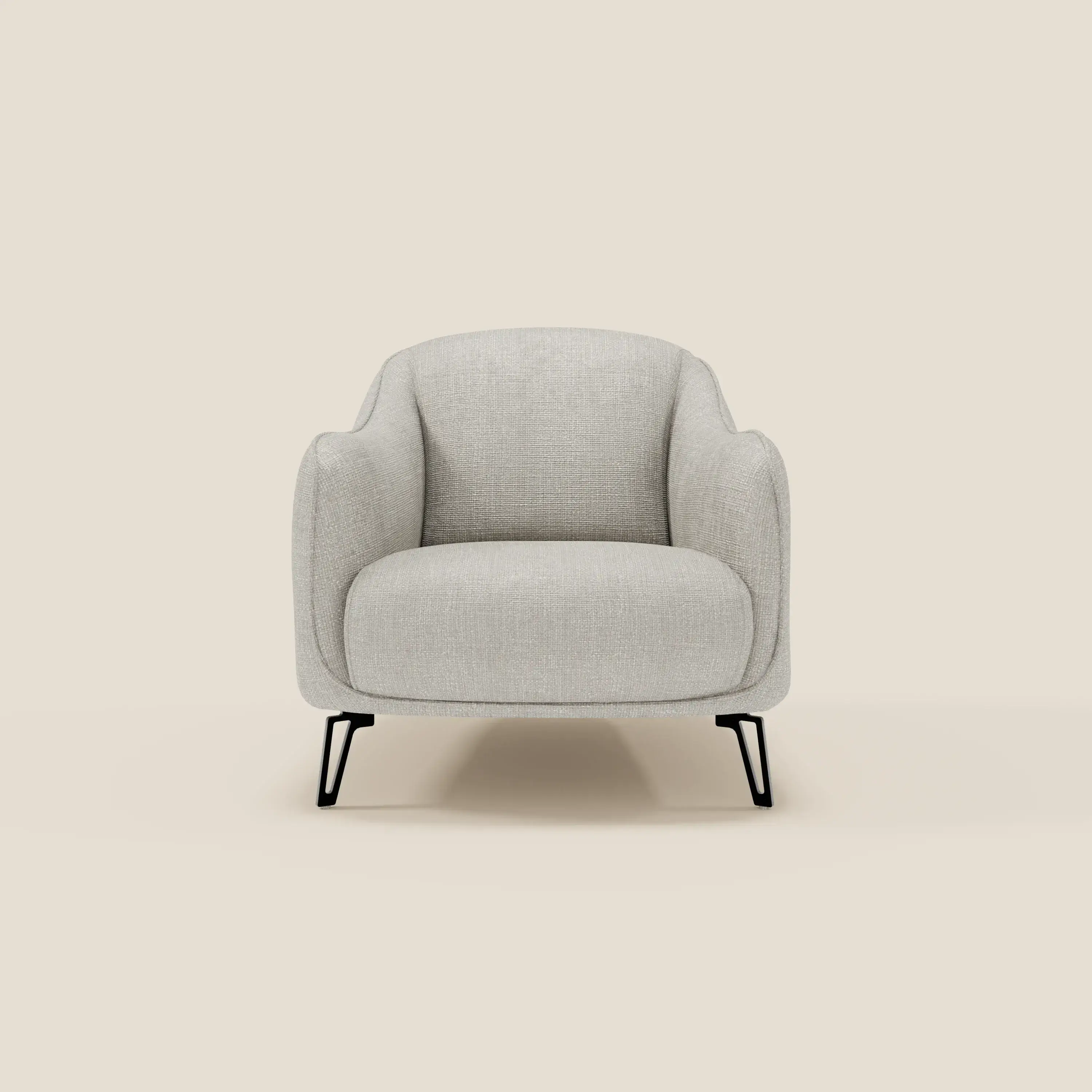 Avela Fauteuil au confort intemporel en tissu doux et imperméable T06 gris clair