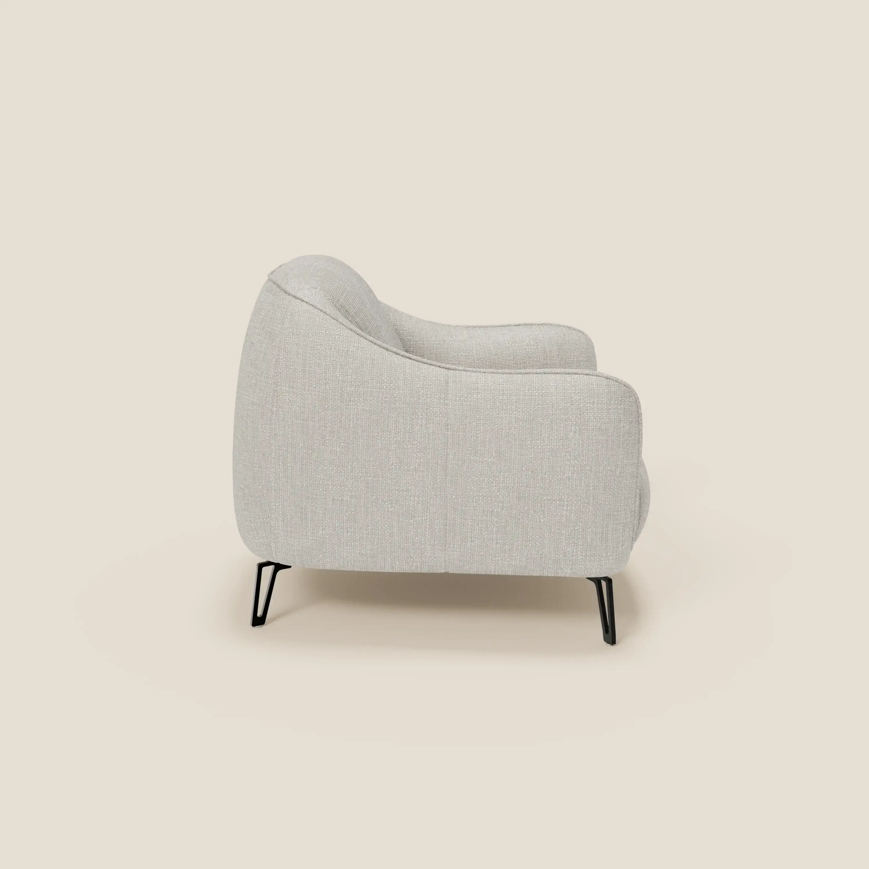 Avela Fauteuil au confort intemporel en tissu doux et imperméable T06 gris clair - Image 3