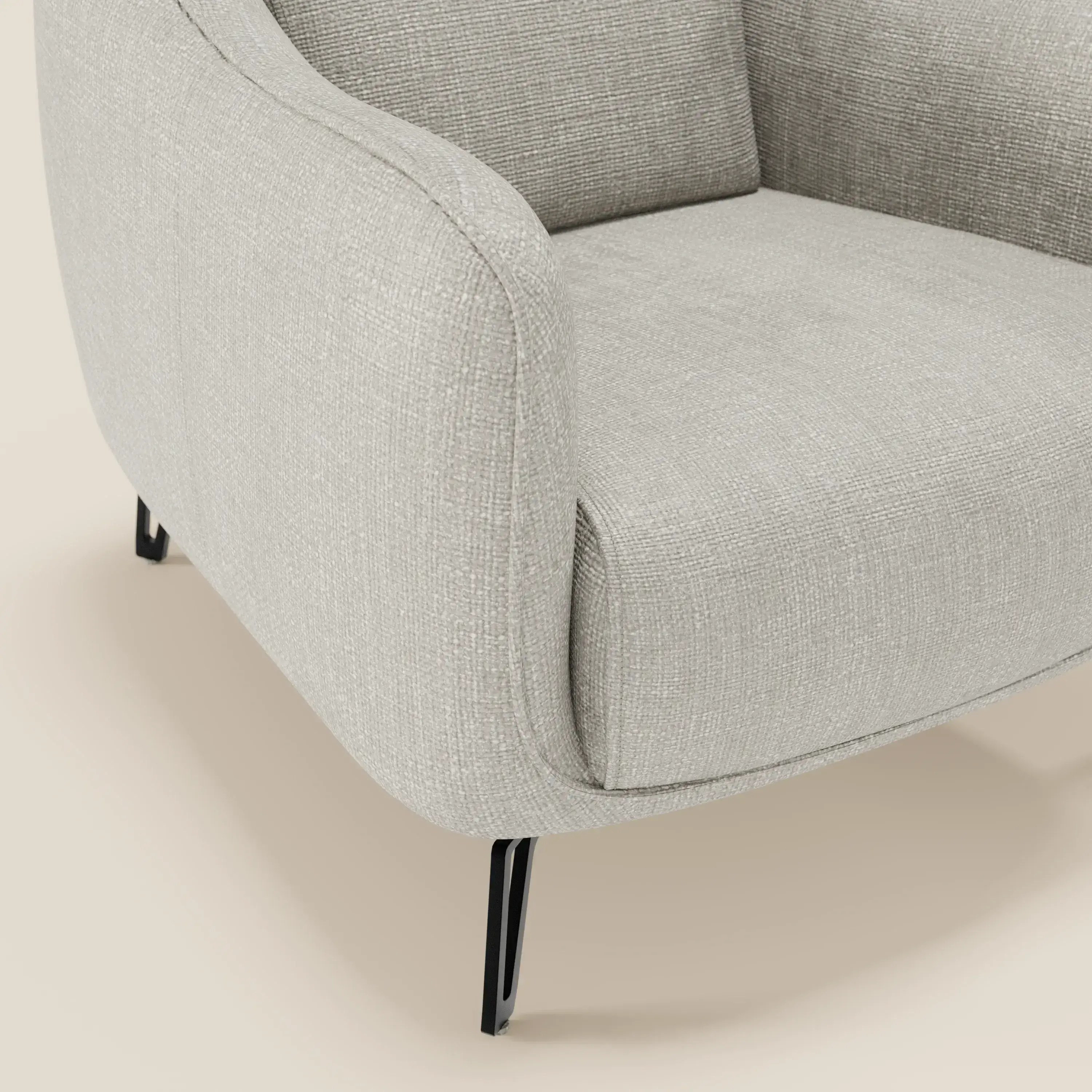Avela Fauteuil au confort intemporel en tissu doux et imperméable T06 gris clair - Image 5
