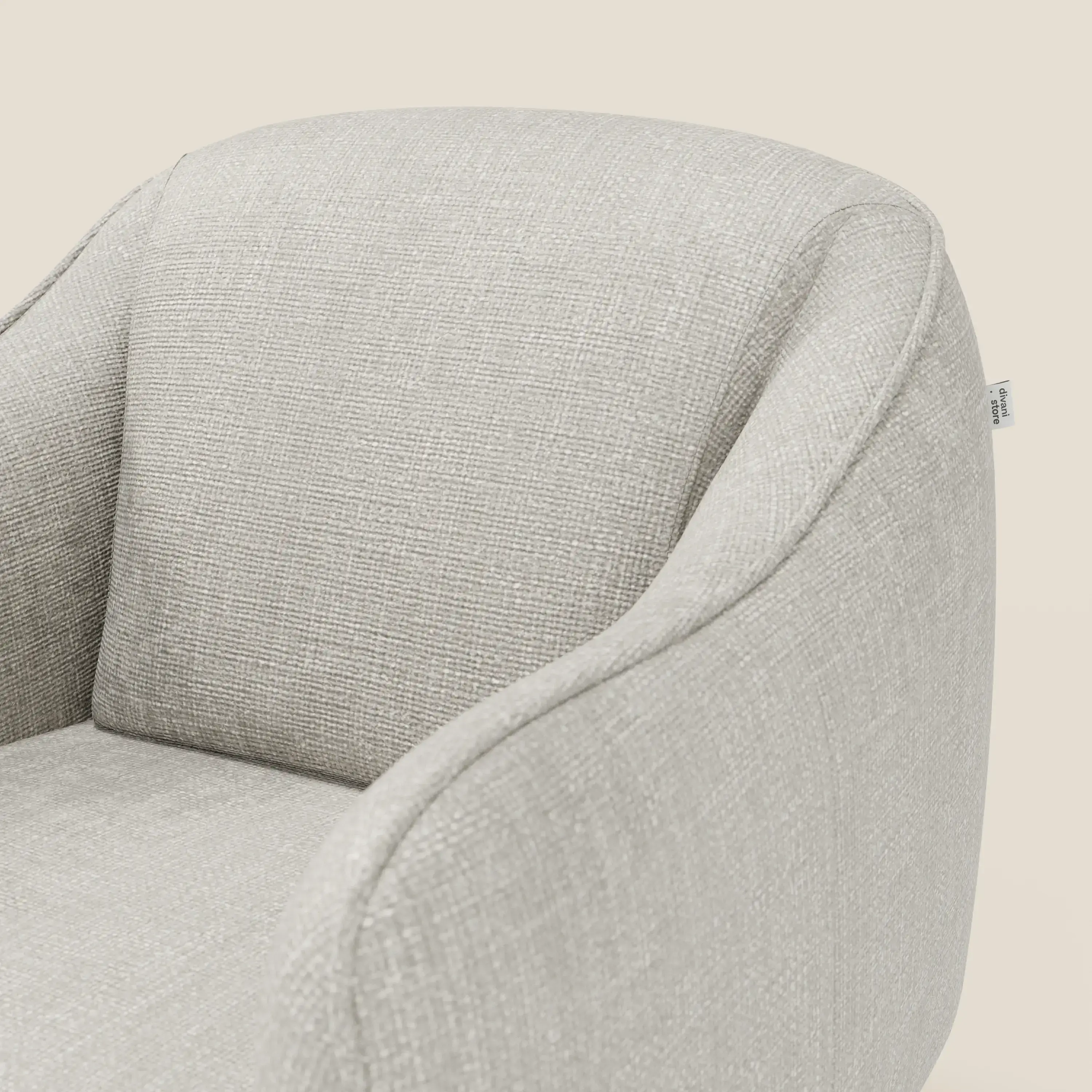Avela Fauteuil au confort intemporel en tissu doux et imperméable T06 gris clair - Image 6