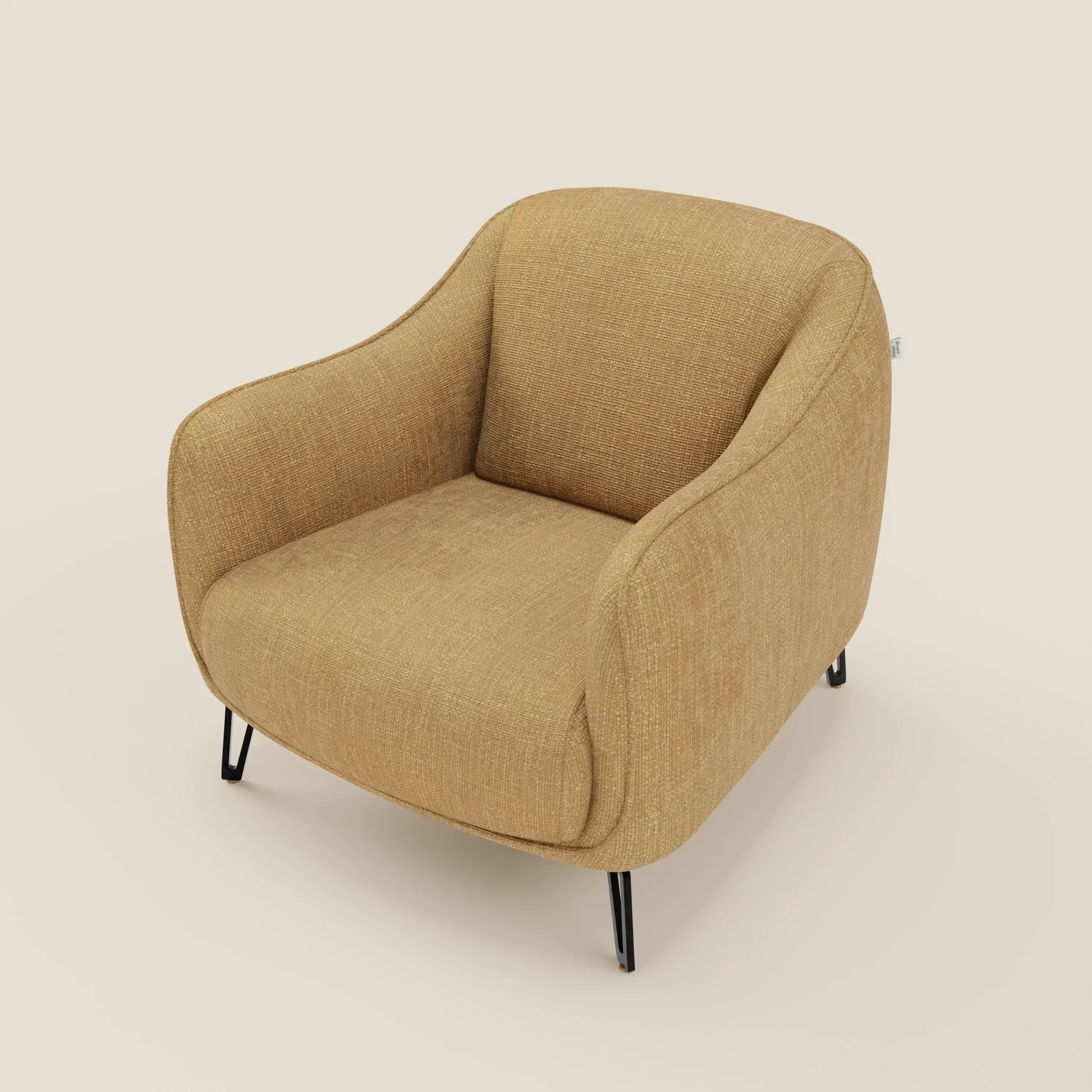 Avela Fauteuil au confort intemporel en tissu doux et imperméable T06 jaune - Image 8
