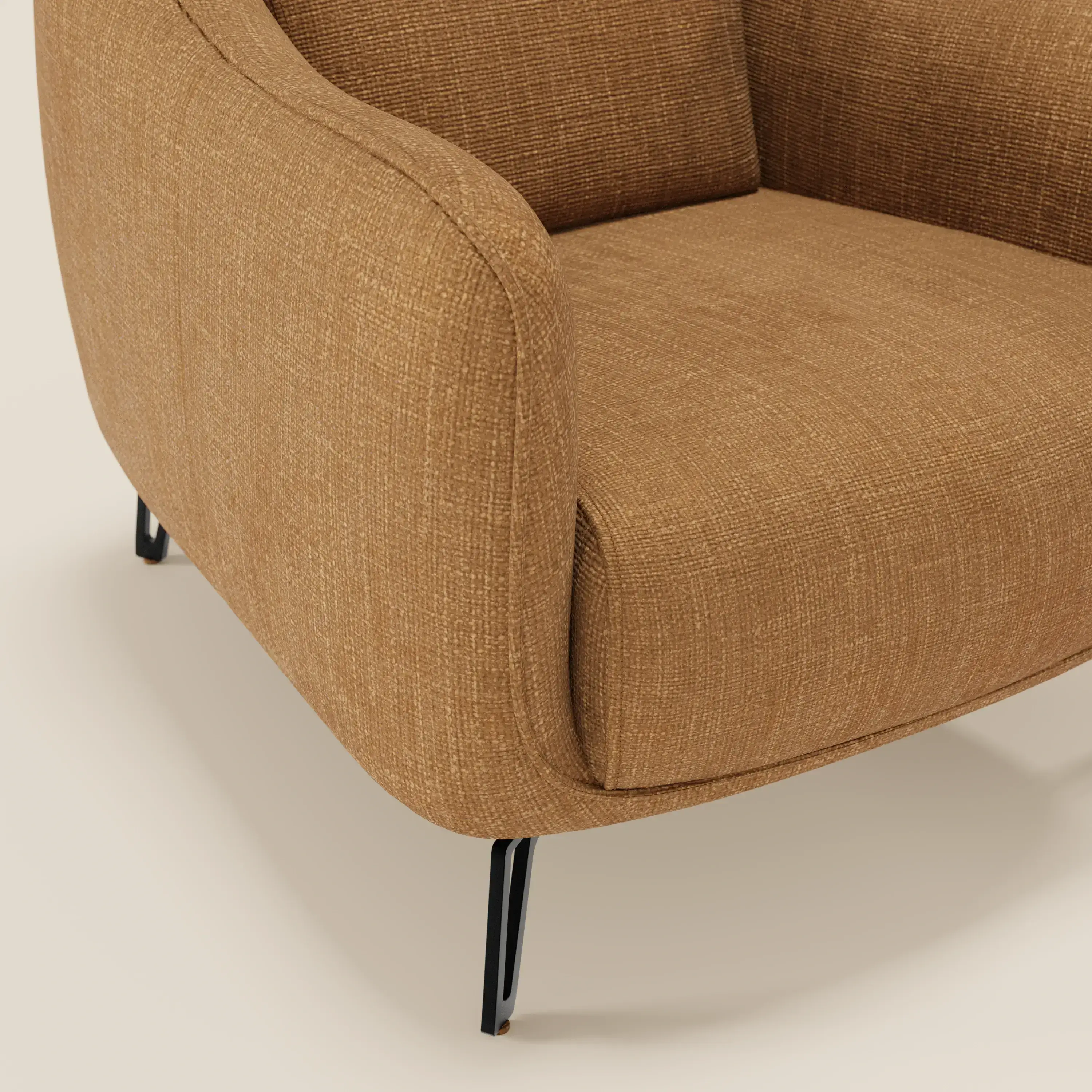 Avela Fauteuil au confort intemporel en tissu doux et imperméable T06 ocre - Image 5
