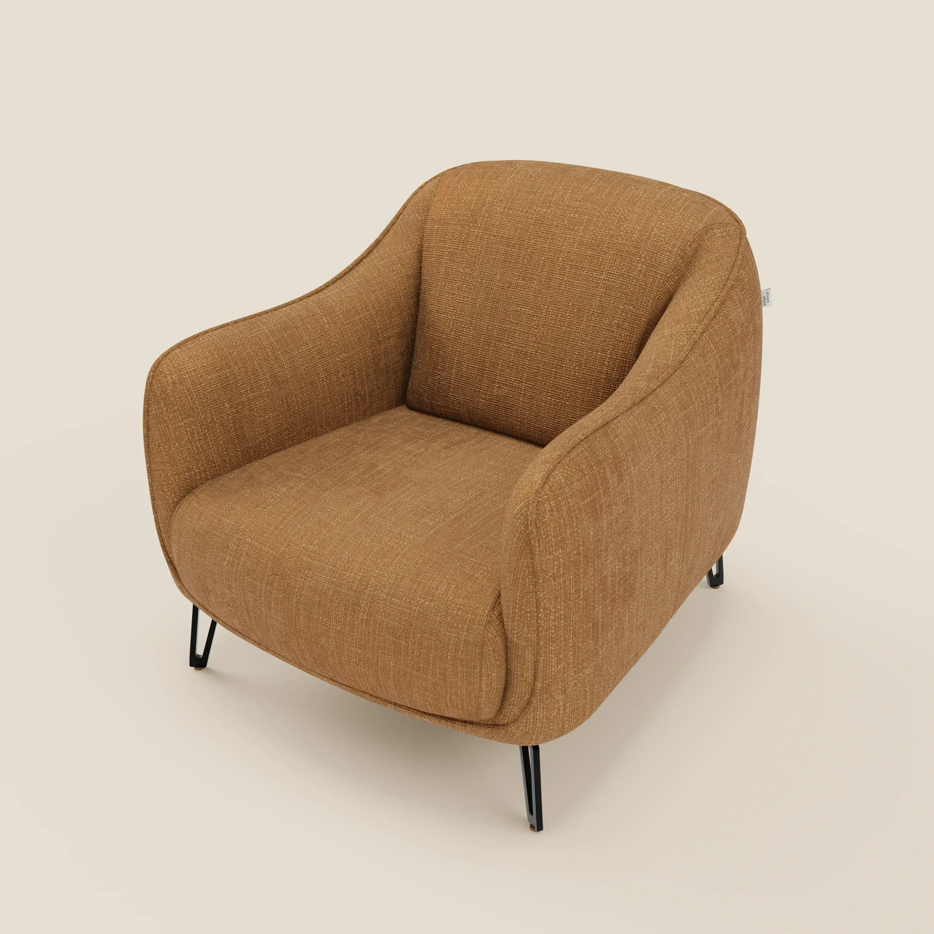 Avela Fauteuil au confort intemporel en tissu doux et imperméable T06 ocre - Image 8