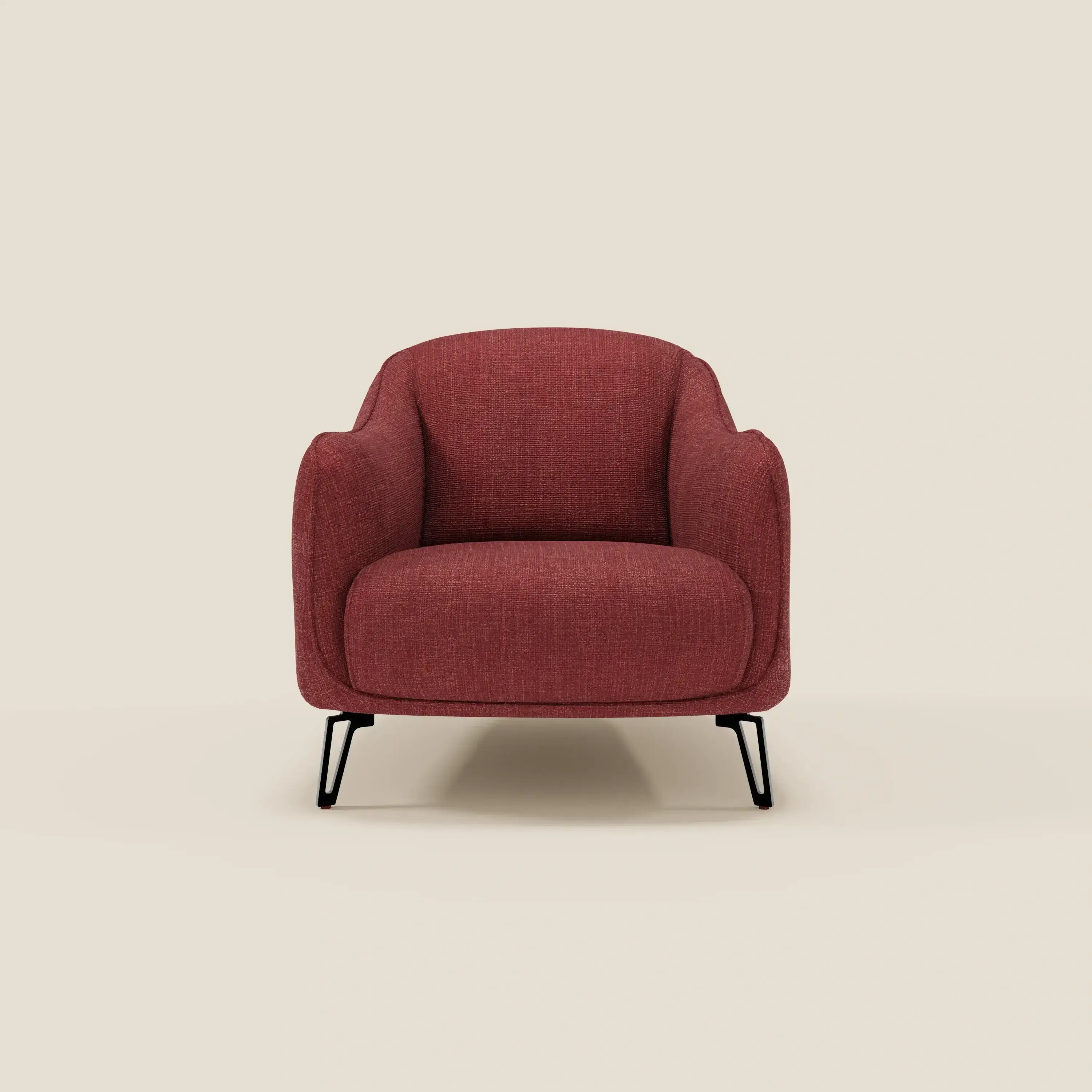 Avela Fauteuil au confort intemporel en tissu doux et imperméable T06 rouge