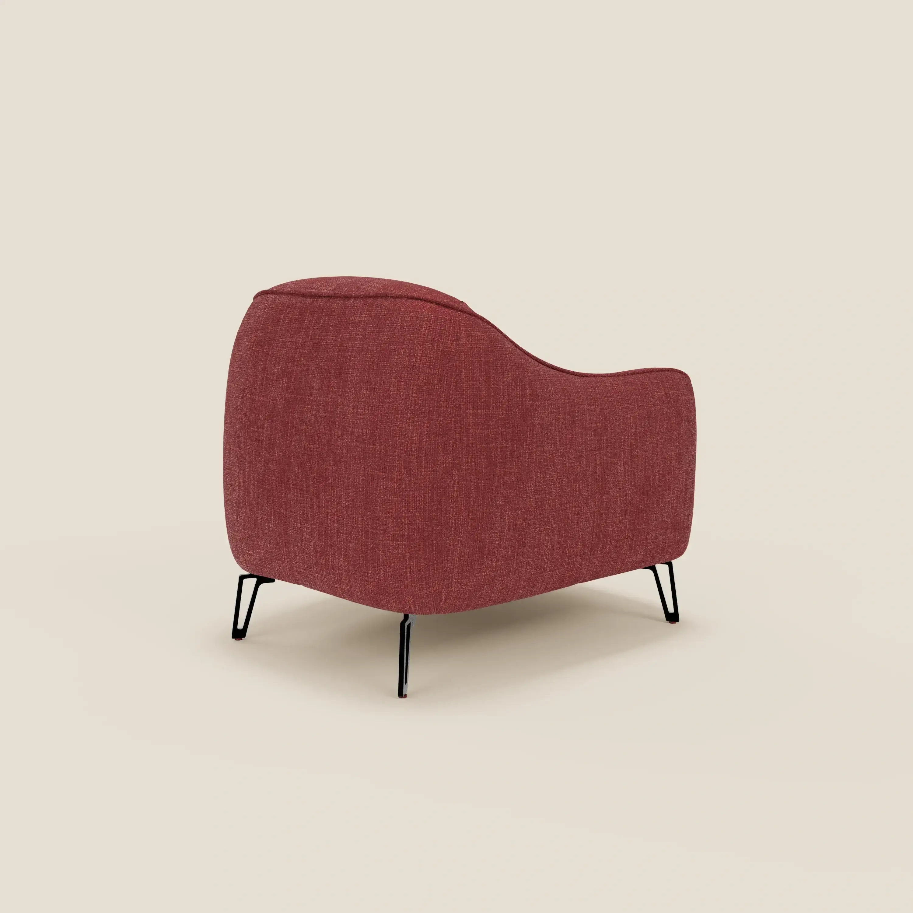 Avela Fauteuil au confort intemporel en tissu doux et imperméable T06 rouge - Image 4
