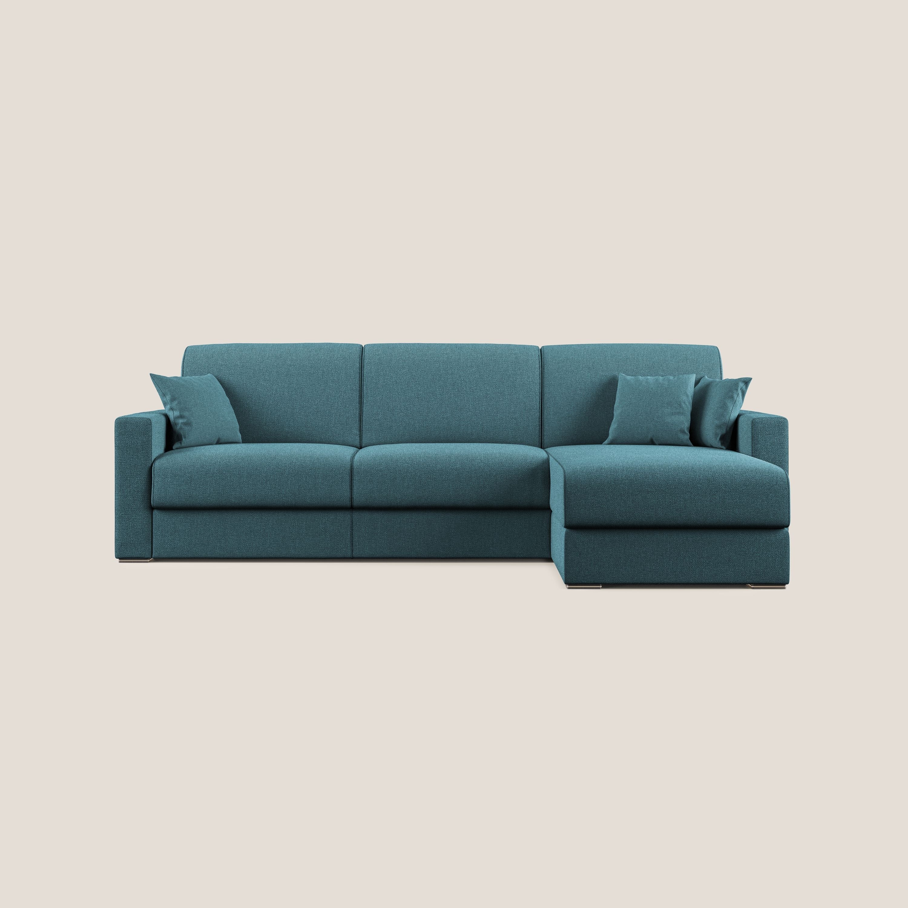 Best Canapé d'angle convertible en tissu détachable QuickClean T08 bleu ciel
