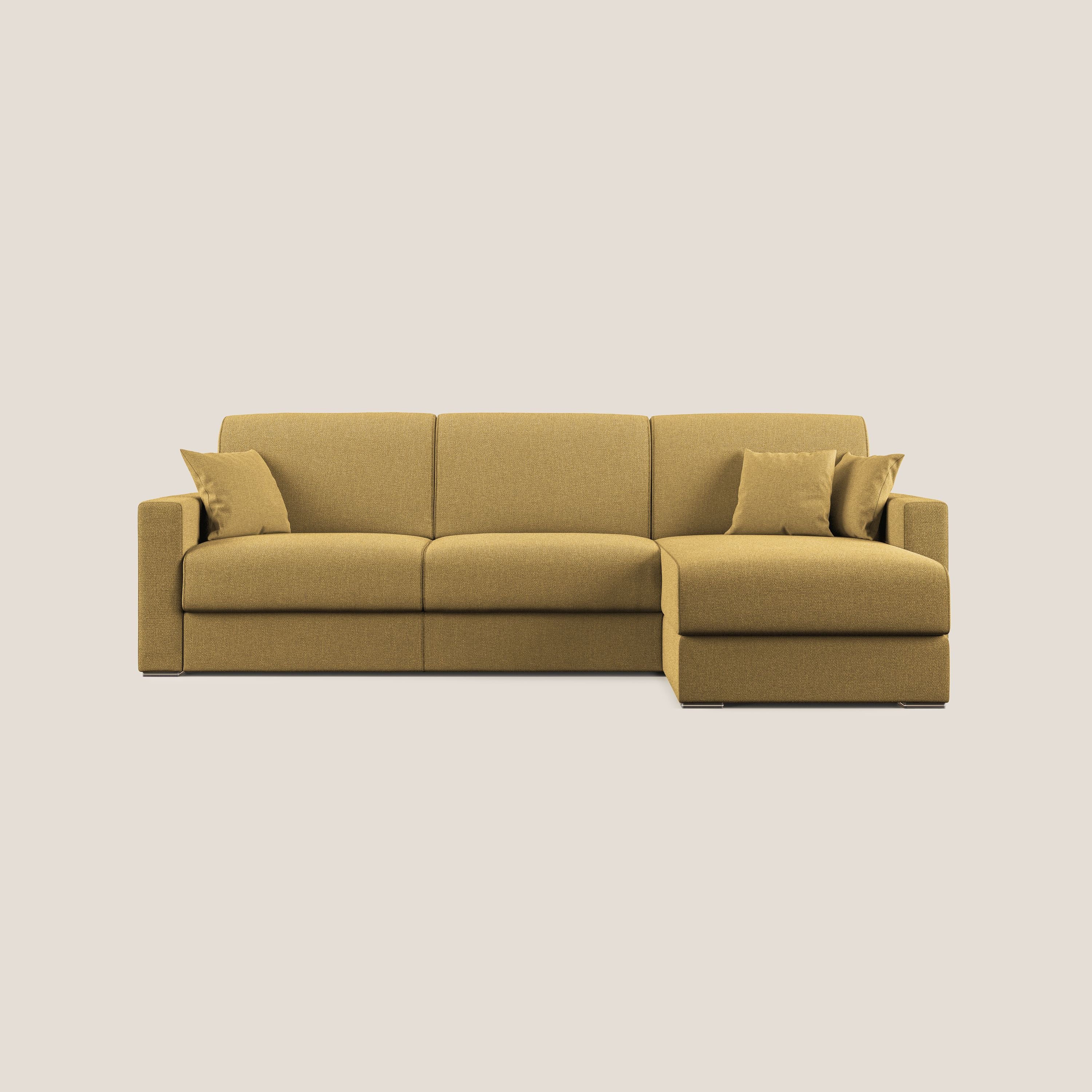Best Canapé d'angle convertible en tissu détachable QuickClean T08 jaune