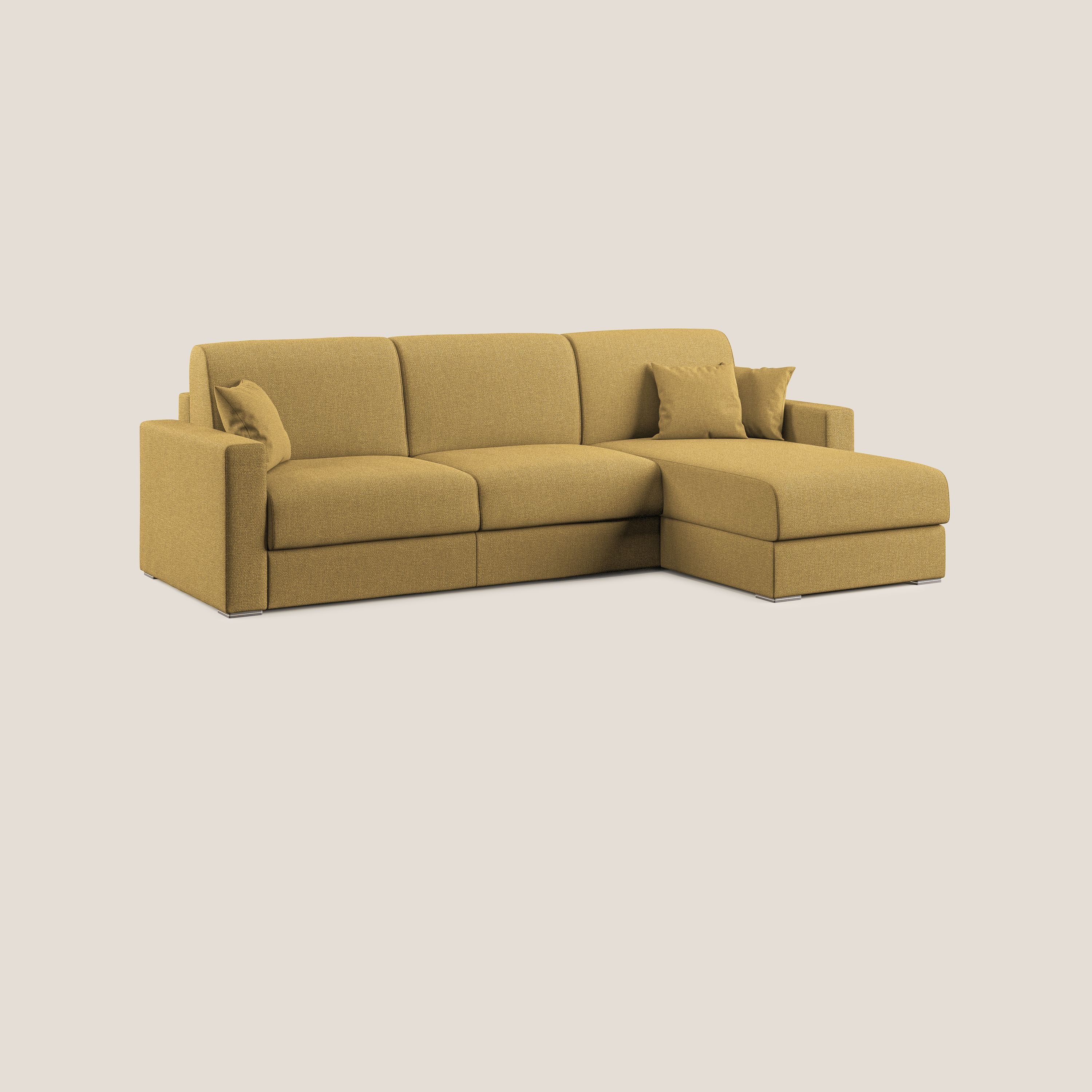 Best Canapé d'angle convertible en tissu détachable QuickClean T08 jaune - Image 3