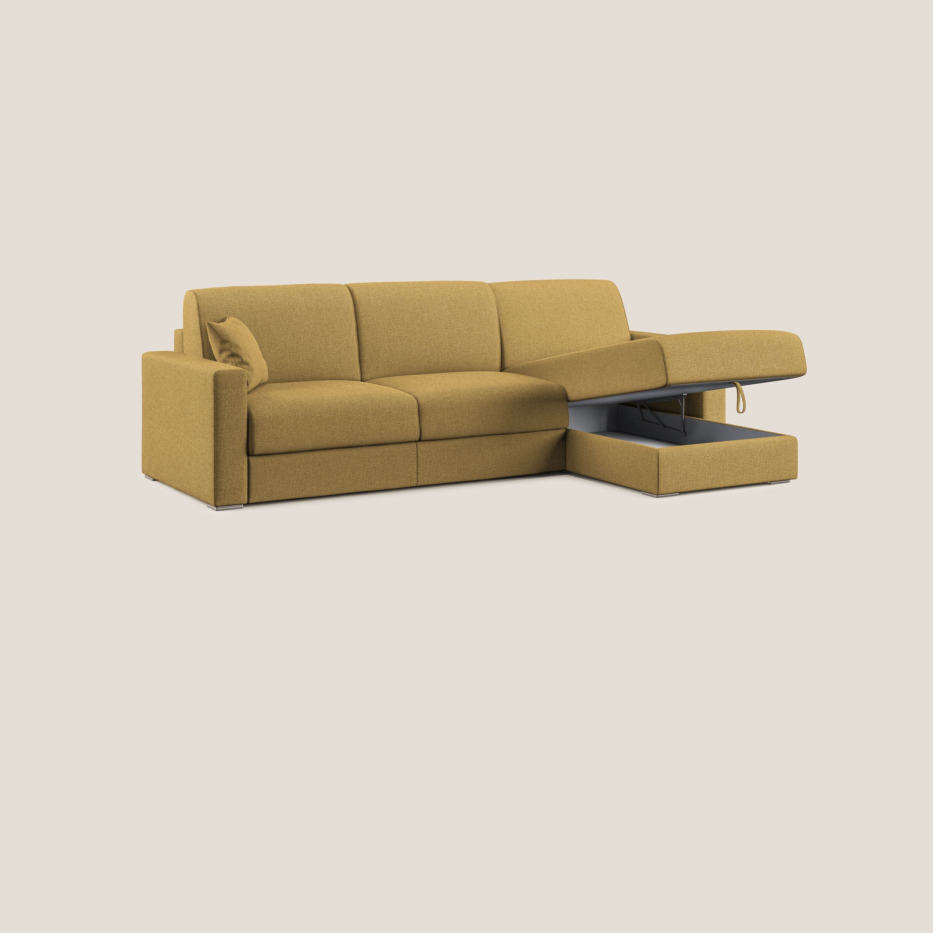 Best Canapé d'angle convertible en tissu détachable QuickClean T08 jaune - Image 4