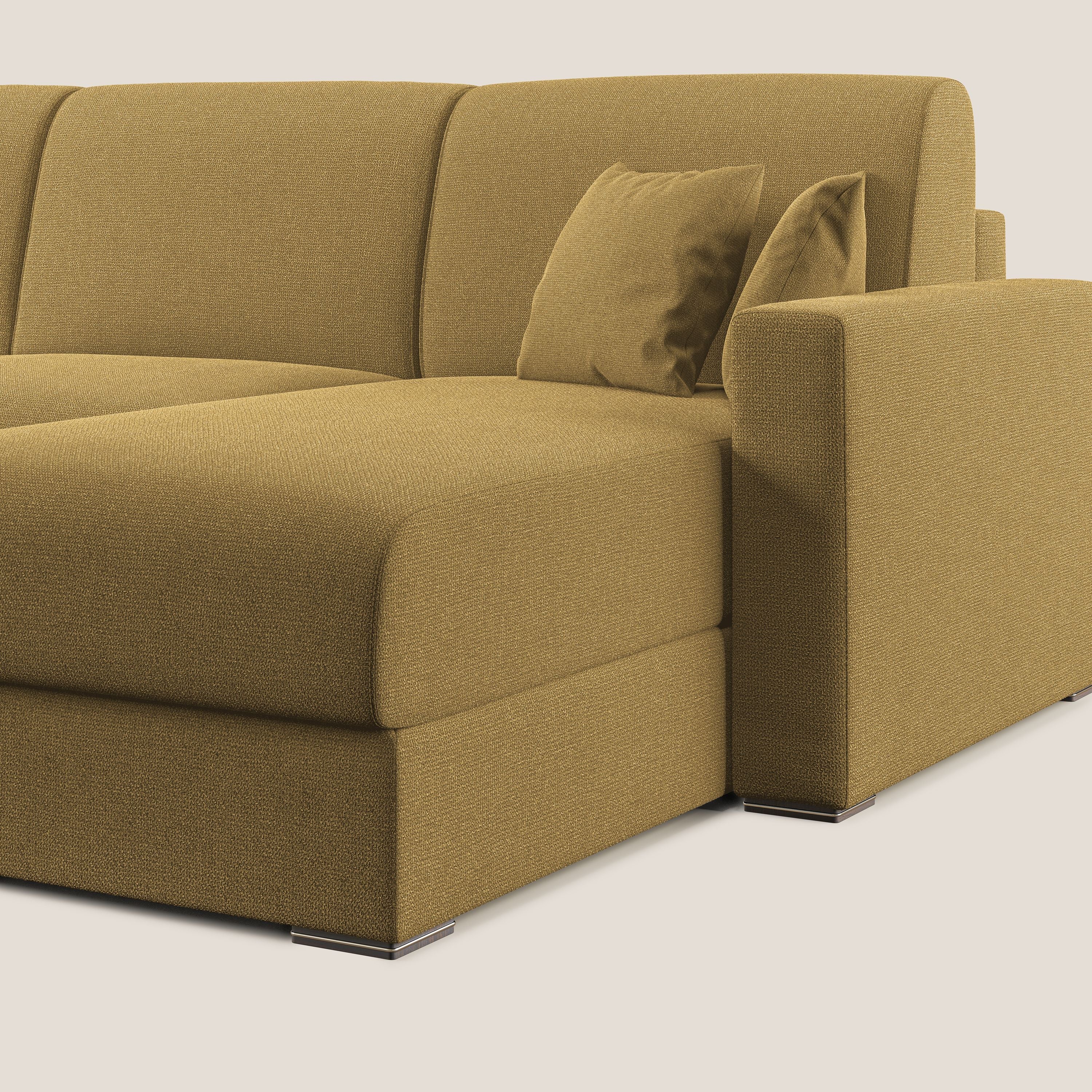 Best Canapé d'angle convertible en tissu détachable QuickClean T08 jaune - Image 7