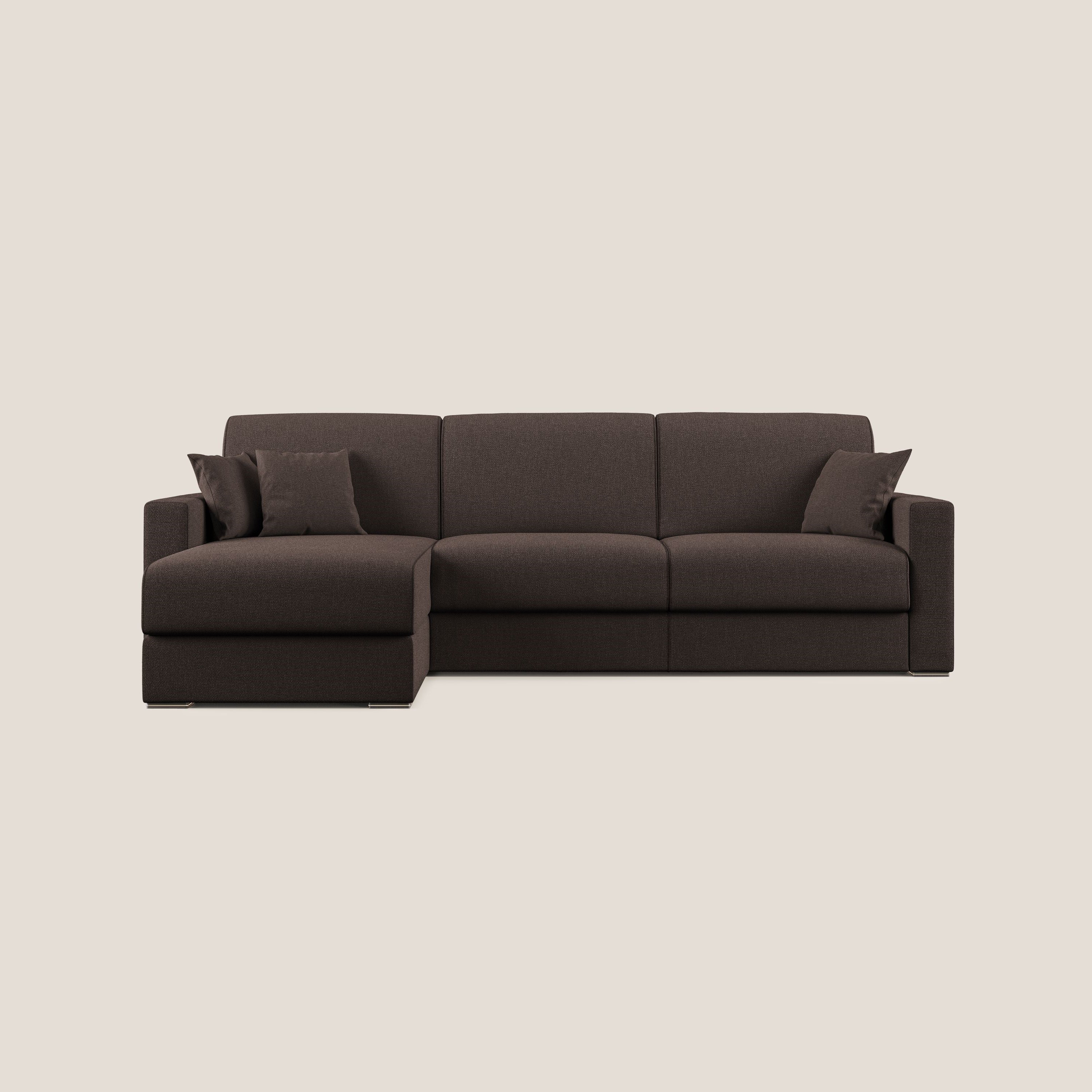 Best Canapé d'angle convertible en tissu détachable QuickClean T08 marron - Image 10
