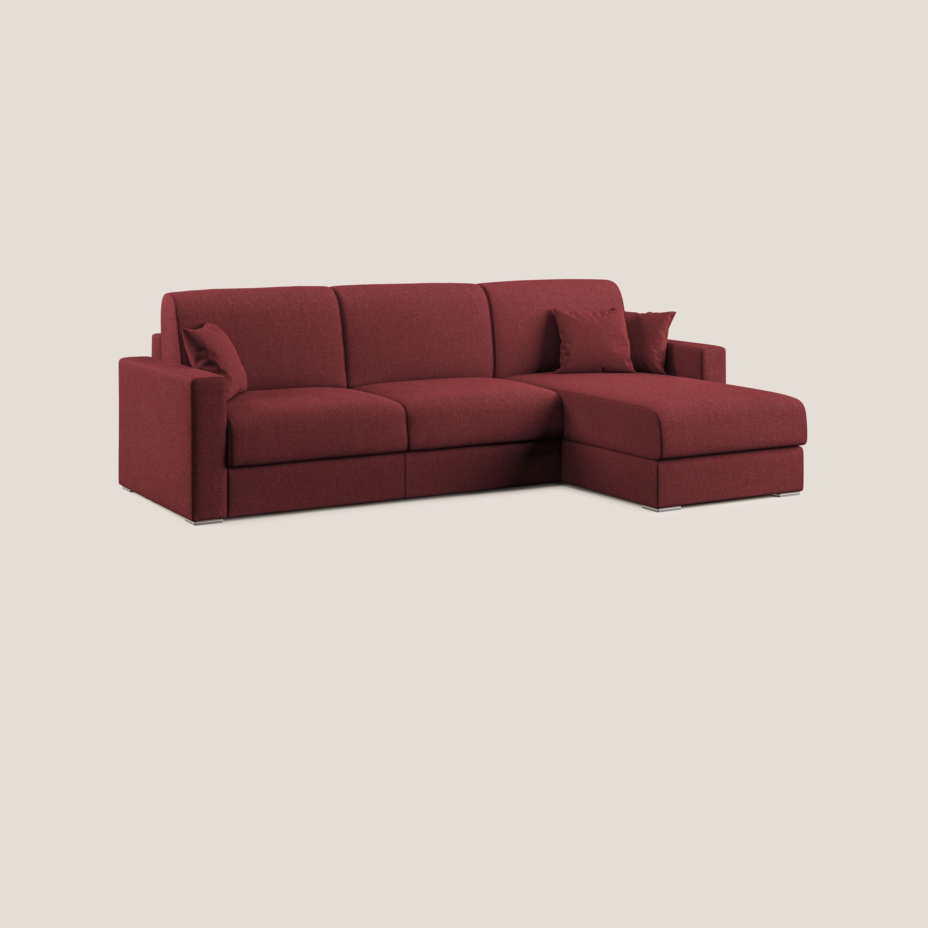 Best Canapé d'angle convertible en tissu détachable QuickClean T08 rouge - Image 3