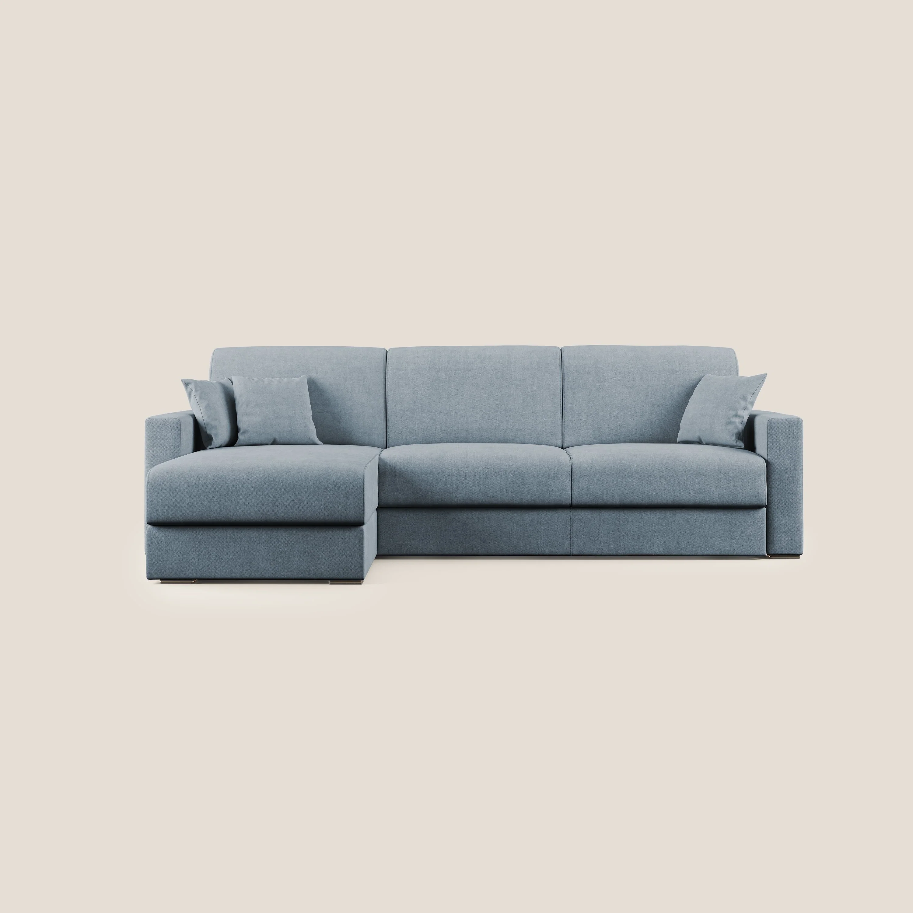 Best Canapé d'angle convertible en tissu imperméable T02 bleu pastel - Image 10