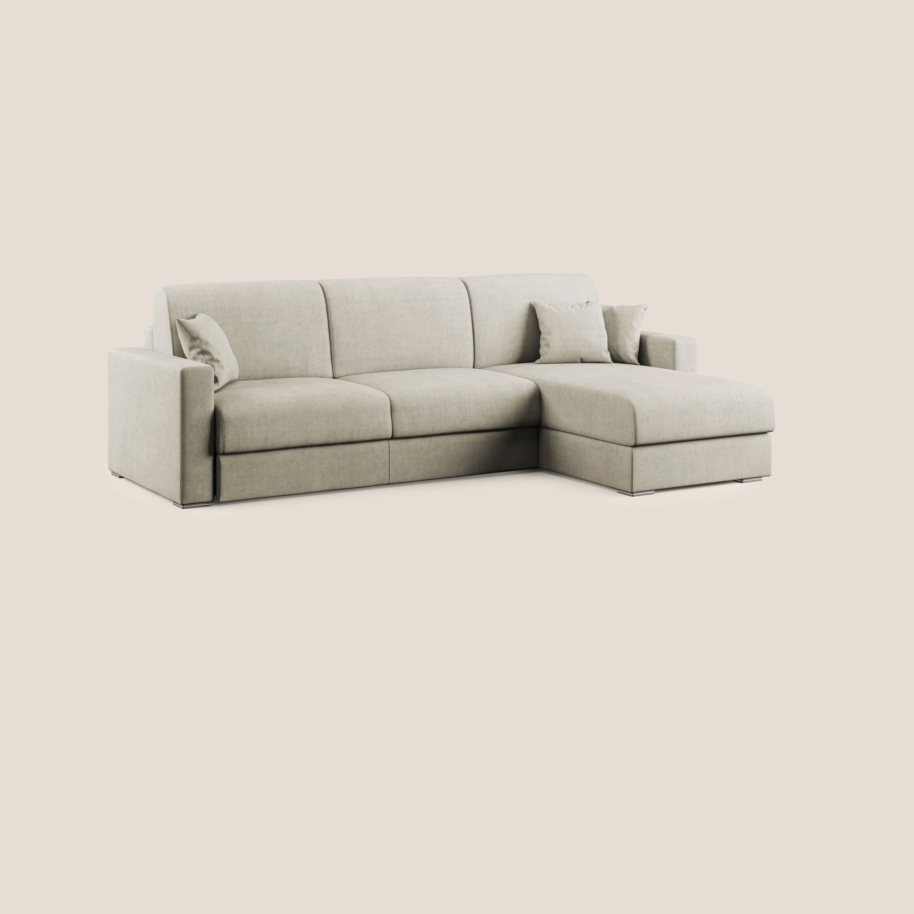 Best Canapé d'angle convertible en tissu imperméable T02 crème - Image 3