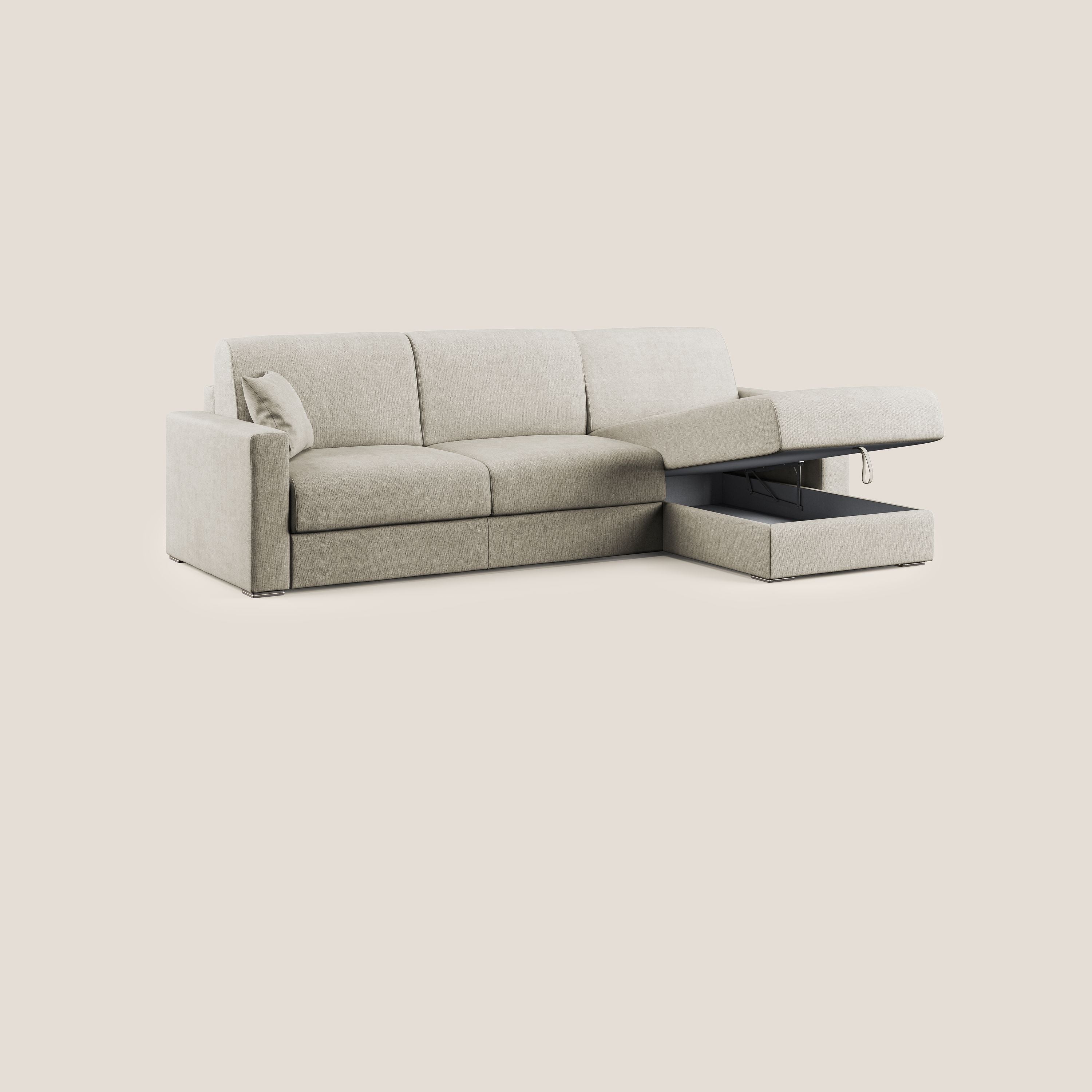 Best Canapé d'angle convertible en tissu imperméable T02 crème - Image 4