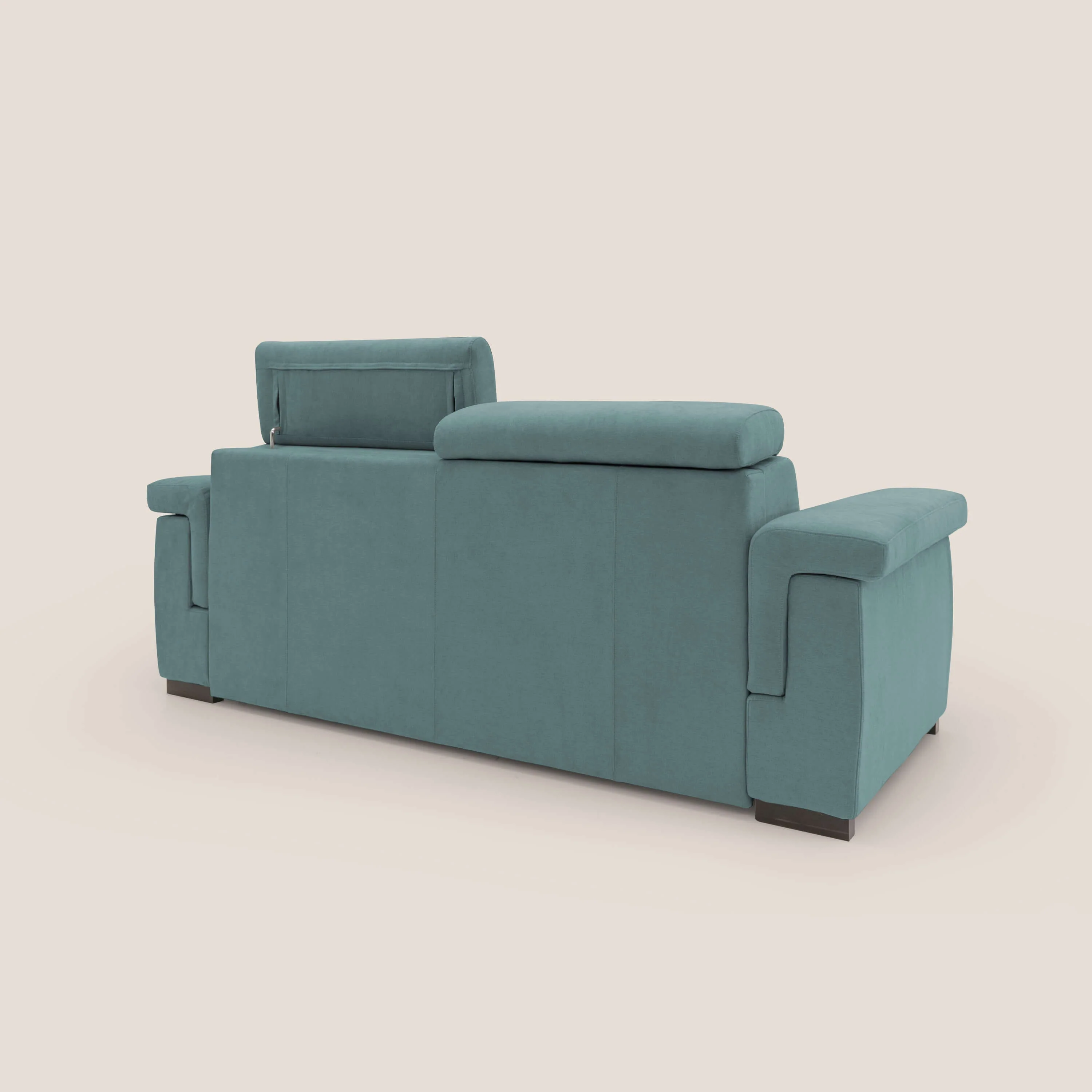 Bjorn Canapé convertible avec matelas H 18cm et têtières réglables en tissu imperméable T02 bleu canard - Image 11