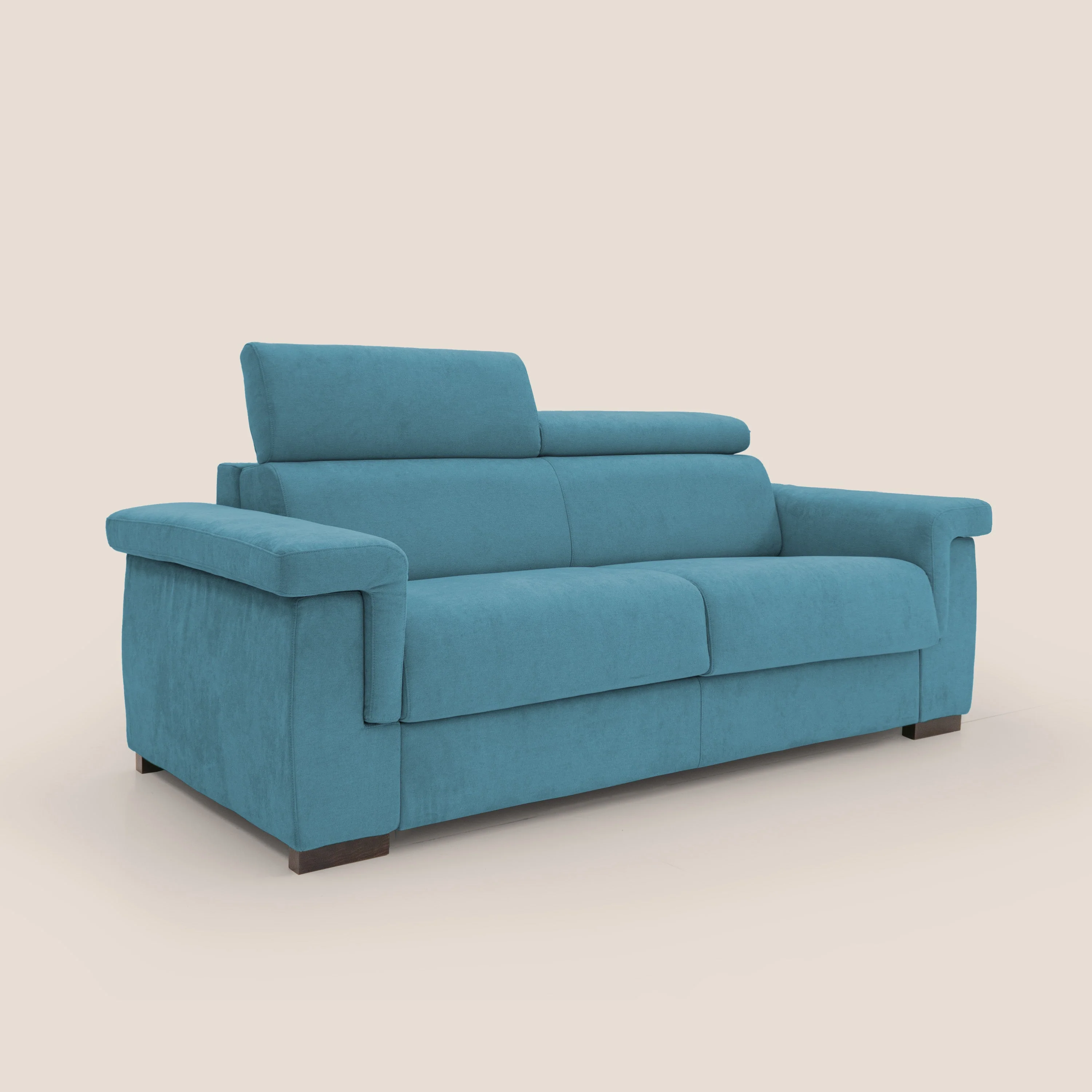 Bjorn CanapĂ© convertible avec matelas H 18cm et tĂȘtiĂšres rĂ©glables en tissu impermĂ©able T02 bleu ciel - Image 3