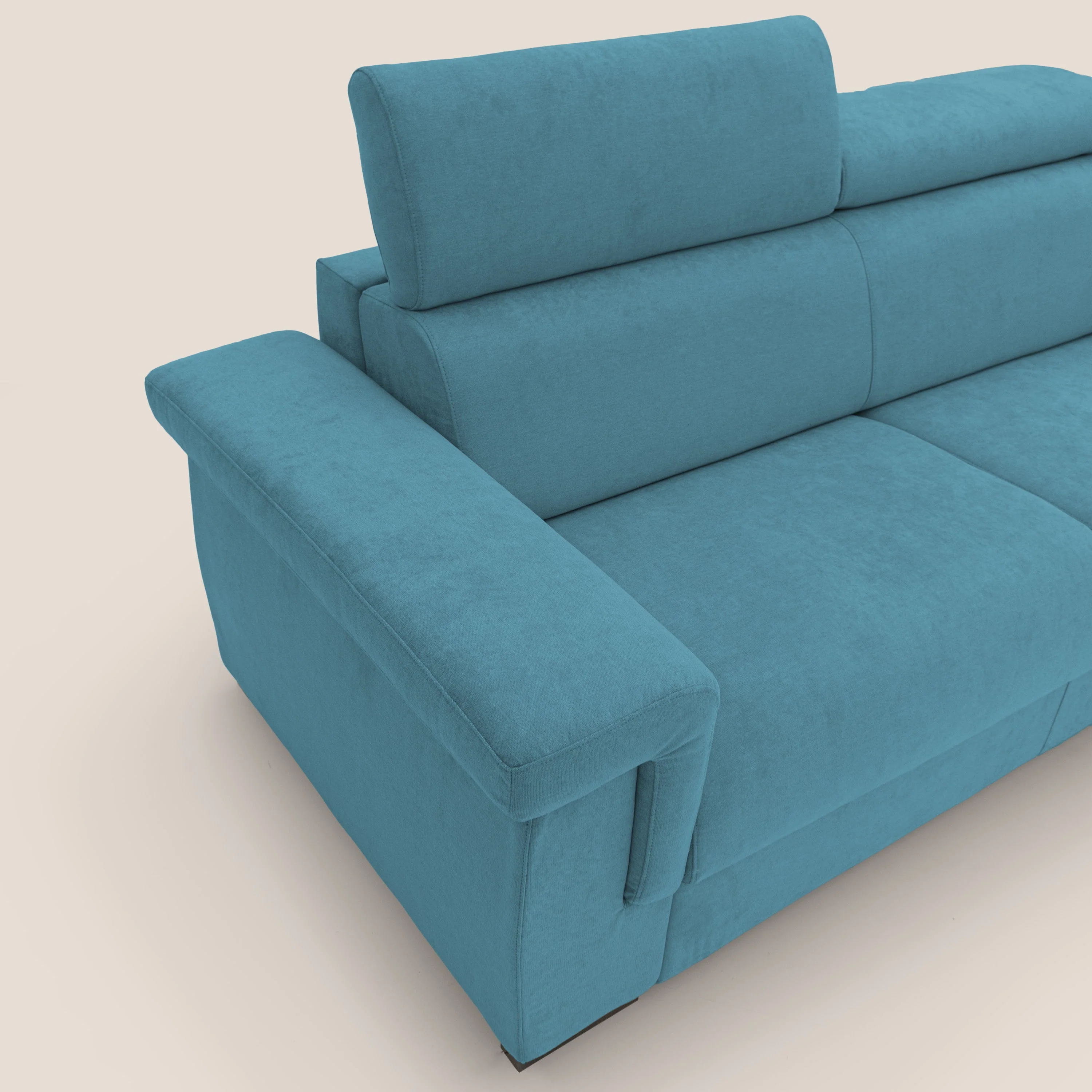 Bjorn CanapĂ© convertible avec matelas H 18cm et tĂȘtiĂšres rĂ©glables en tissu impermĂ©able T02 bleu ciel - Image 5
