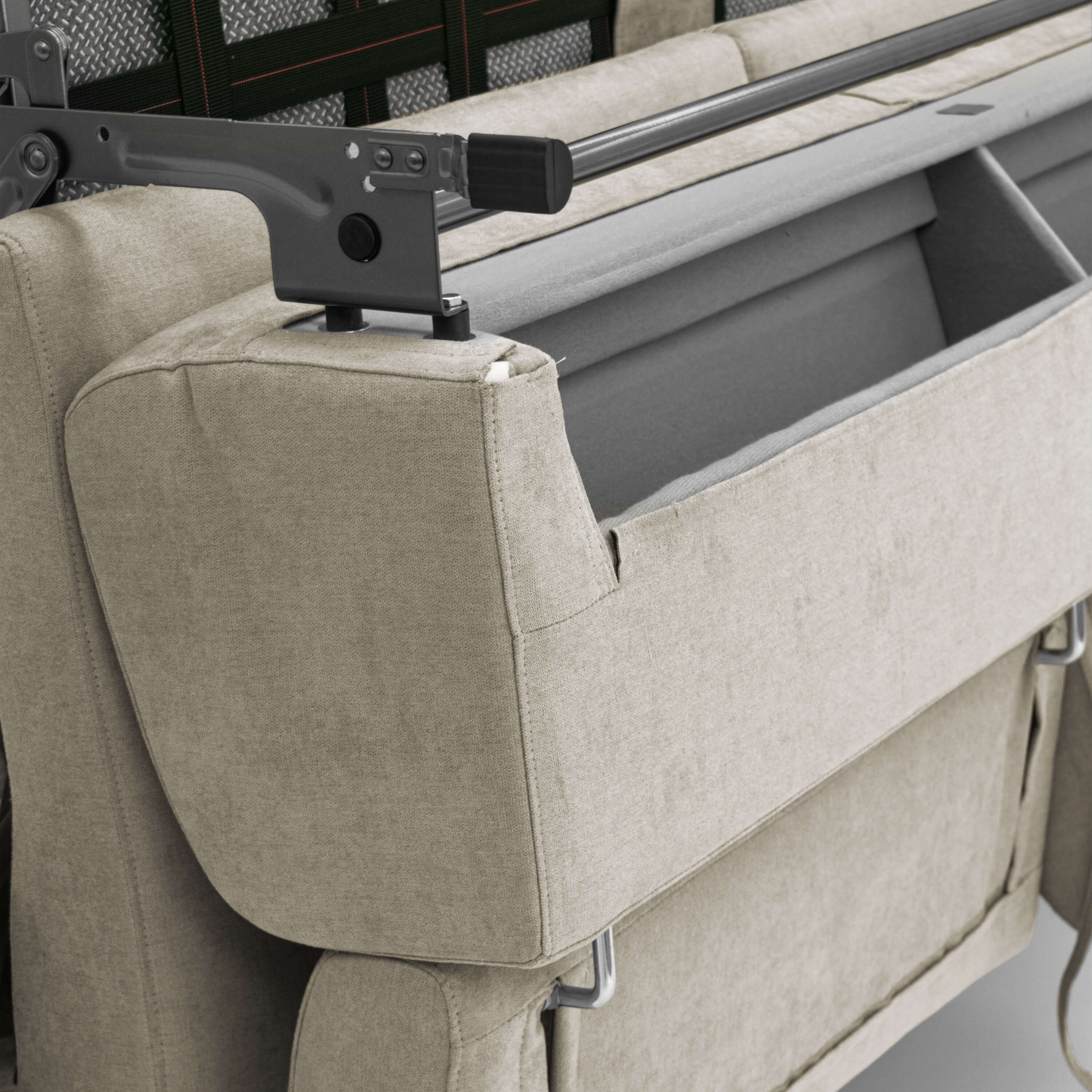 Bjorn Canapé convertible avec matelas H 18cm et têtières réglables en tissu imperméable T02 crème - Image 8