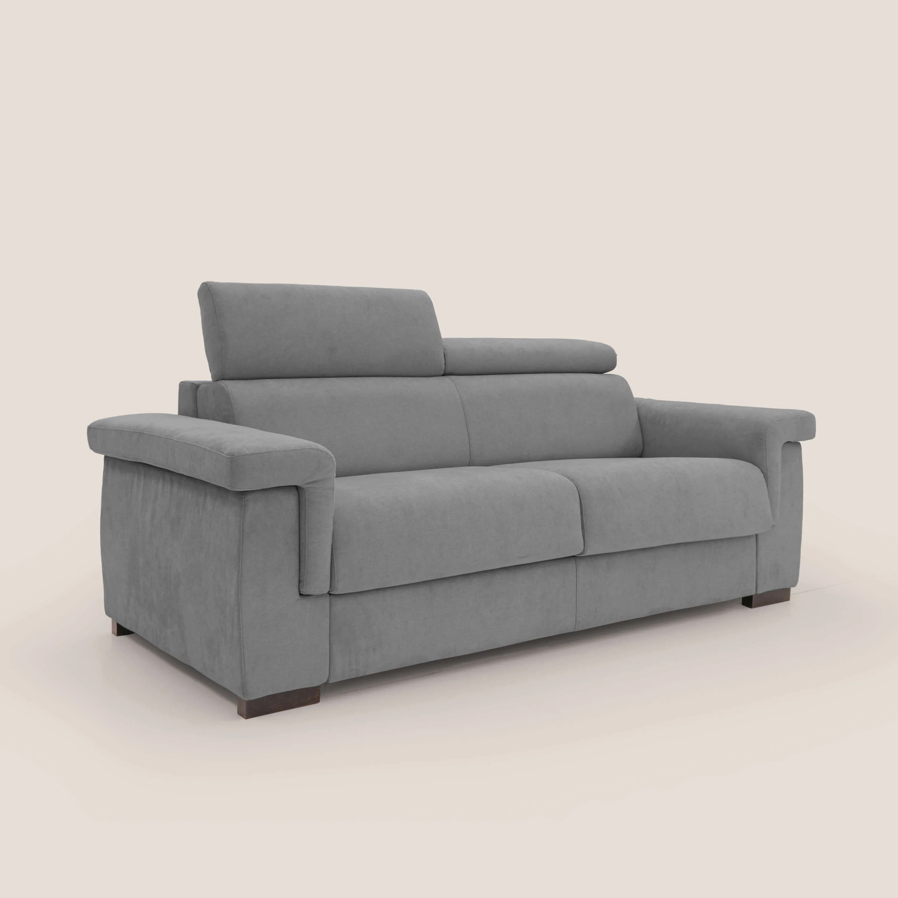 Bjorn Canapé convertible avec matelas H 18cm et têtières réglables en tissu imperméable T02 gris - Image 3