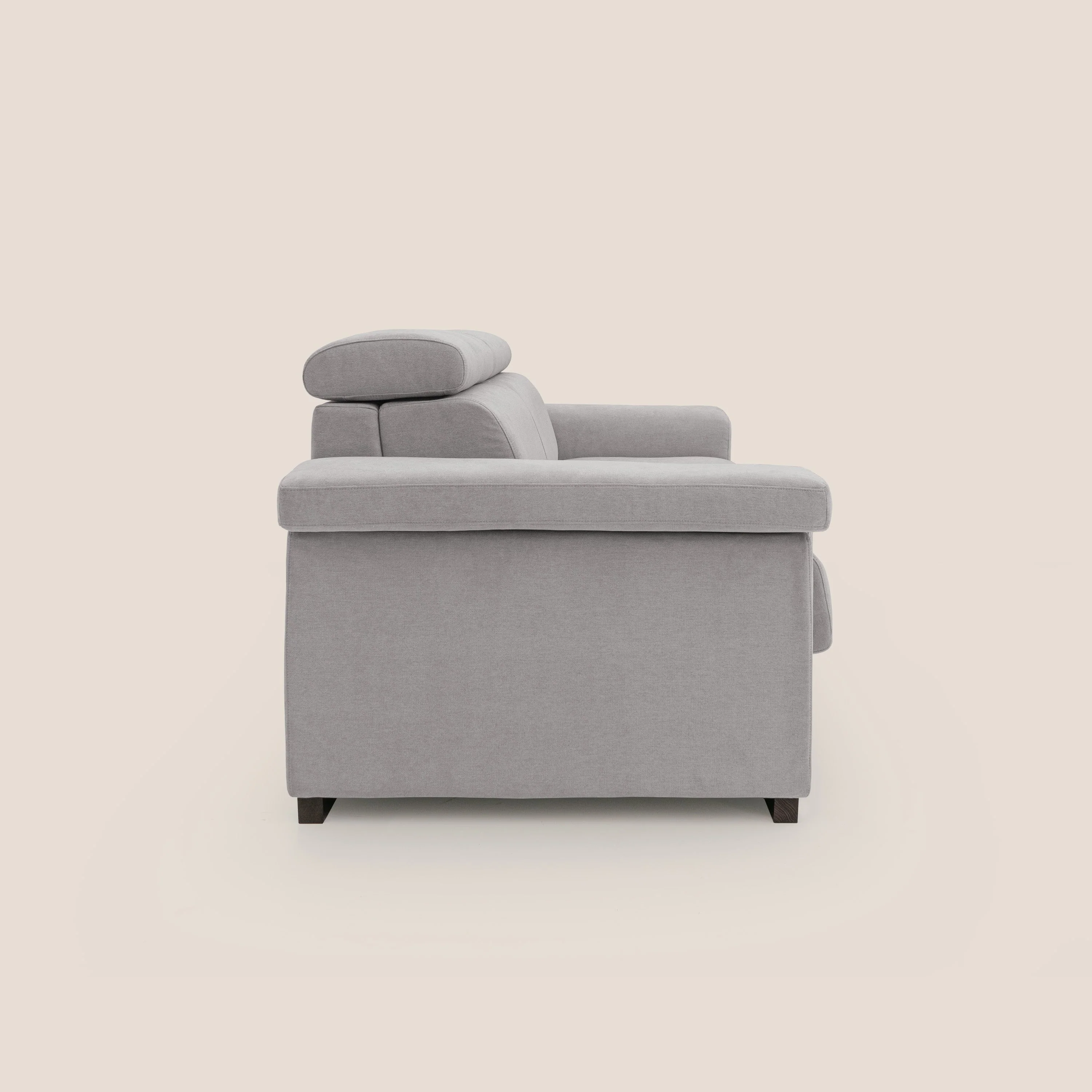 Bjorn Canapé convertible avec matelas H 18cm et têtières réglables en tissu imperméable T02 gris clair - Image 10
