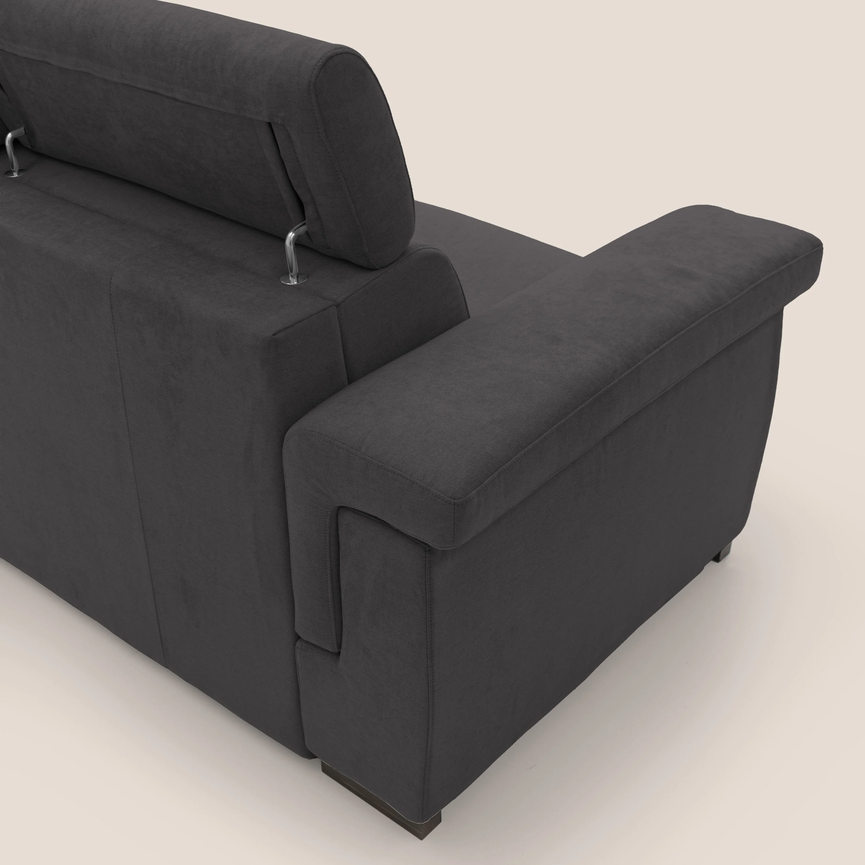 Bjorn Canapé convertible avec matelas H 18cm et têtières réglables en tissu imperméable T02 noir - Image 6
